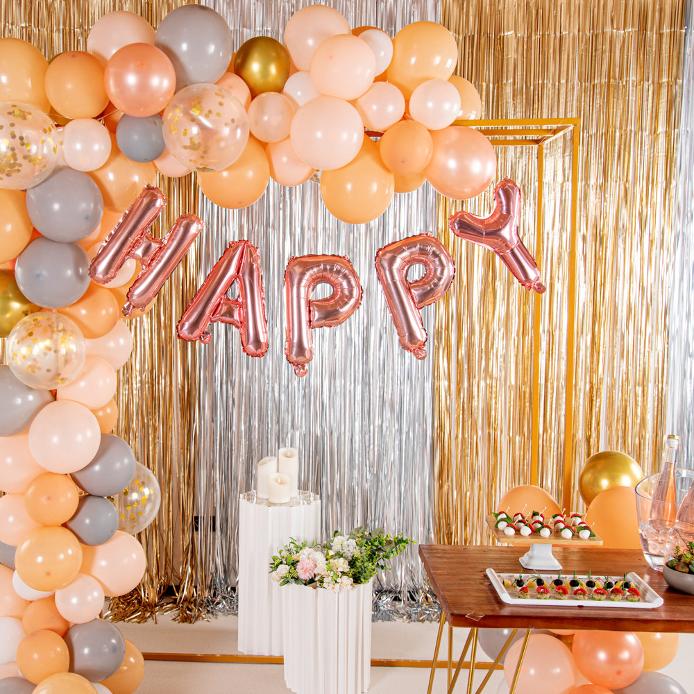Balloonify Rose Gold Mylar Letter H Balloon - 16 Inch Large Foil Alphabet Balloon for Birthday Party Decorations, Wedding, Baby Shower & Anniversary Celebrations