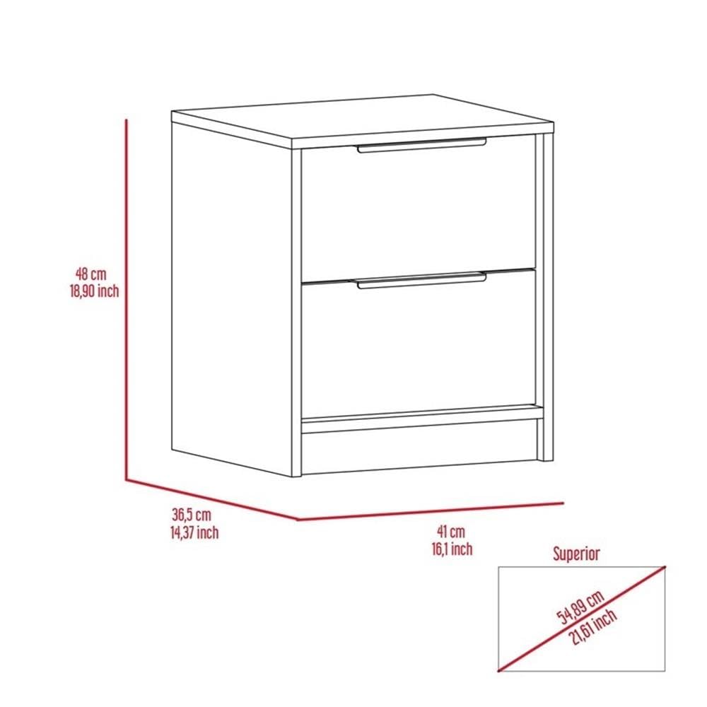 TUHOME Kaia Nightstand - Engineered Wood Bedside Table with Multi-Color Options | Modern Bedroom Furniture for Small Spaces, Guest Rooms & Apartments