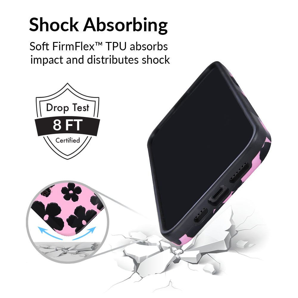 Pink Le Fleur iPhone Case - Cute Floral Design Protective Cover for iPhone 13/14/15 - Perfect for Everyday Use, Travel & Gifting