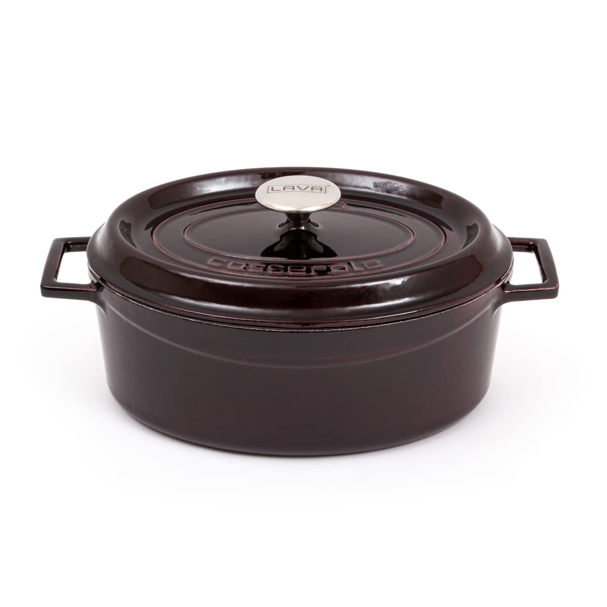 Premium 5 Quart Enameled Cast Iron Dutch Oven - Pre-Seasoned Oval Pot with Lid, Naturally Non-Stick, Induction & Dishwasher Safe (Burgundy) - Perfect for Slow Cooking, Braising, Baking Bread & Serving Dishes