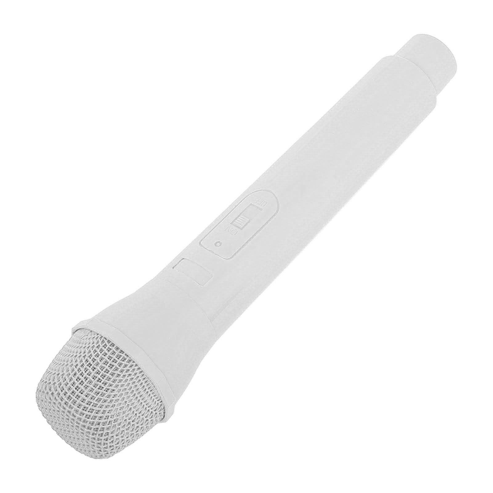 Kids Pretend Play Microphone Toy - Portable Smooth Bottom ABS Plastic Microphone for Singing, Performance & Interview Props (White) - Perfect for Home Karaoke, Talent Shows & Role Play Games