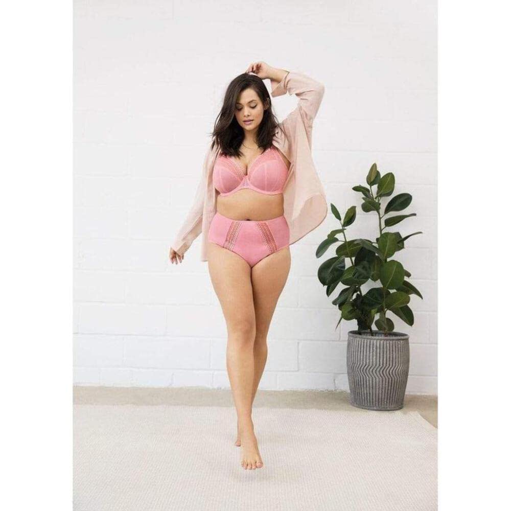Elomi Women's Matilda Plunge Bra - DD+ Size, Sheer Mesh Cups with Side Support & Adjustable J-Hook for Racerback | Perfect for Everyday Comfort, Workout & Special Occasions