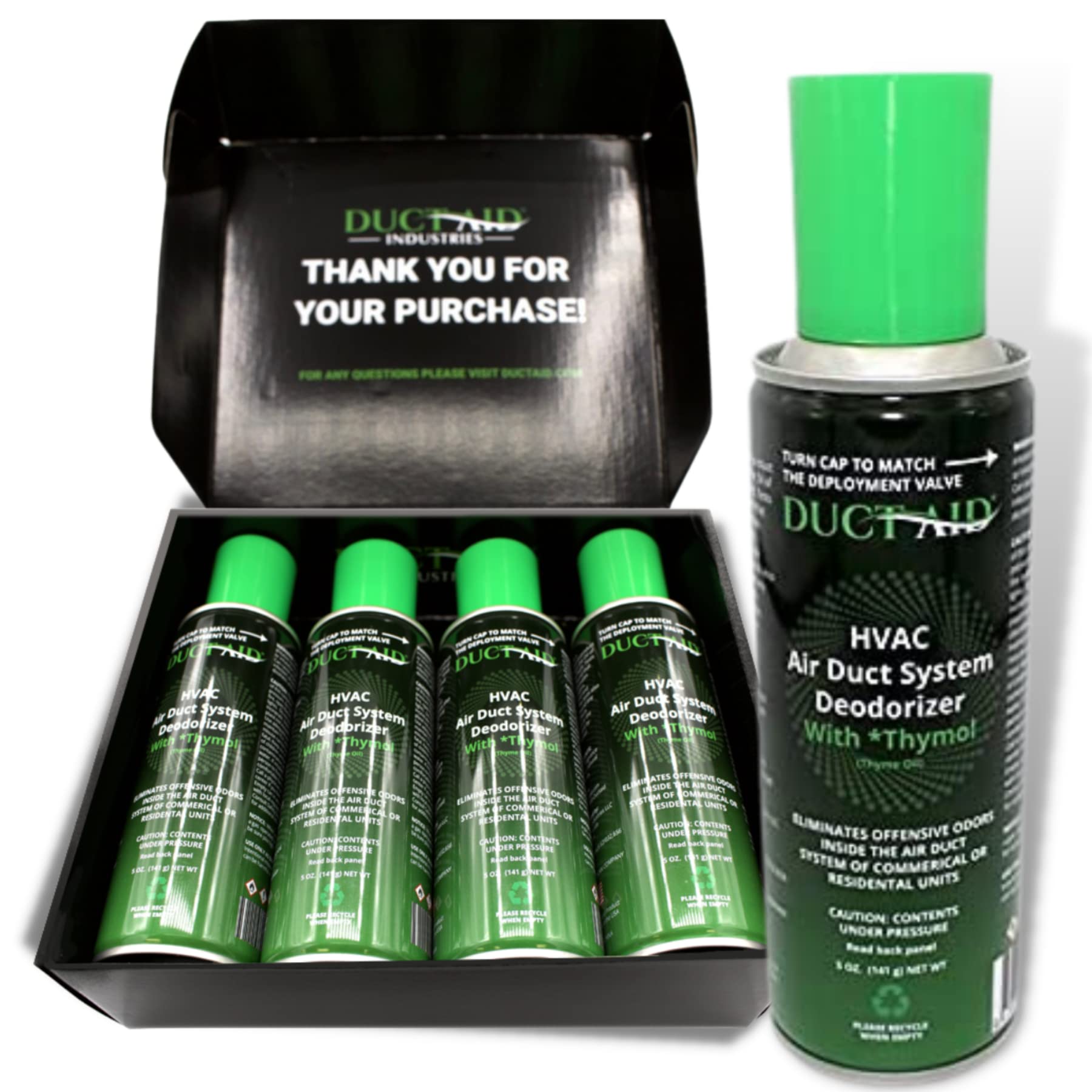 All Natural Thymol Duct Aid - Organic HVAC Air Freshener & Odor Eliminator for Air Ducts & AC Vents | Pack of 4 | Perfect for Home, Office & Car Air Purification