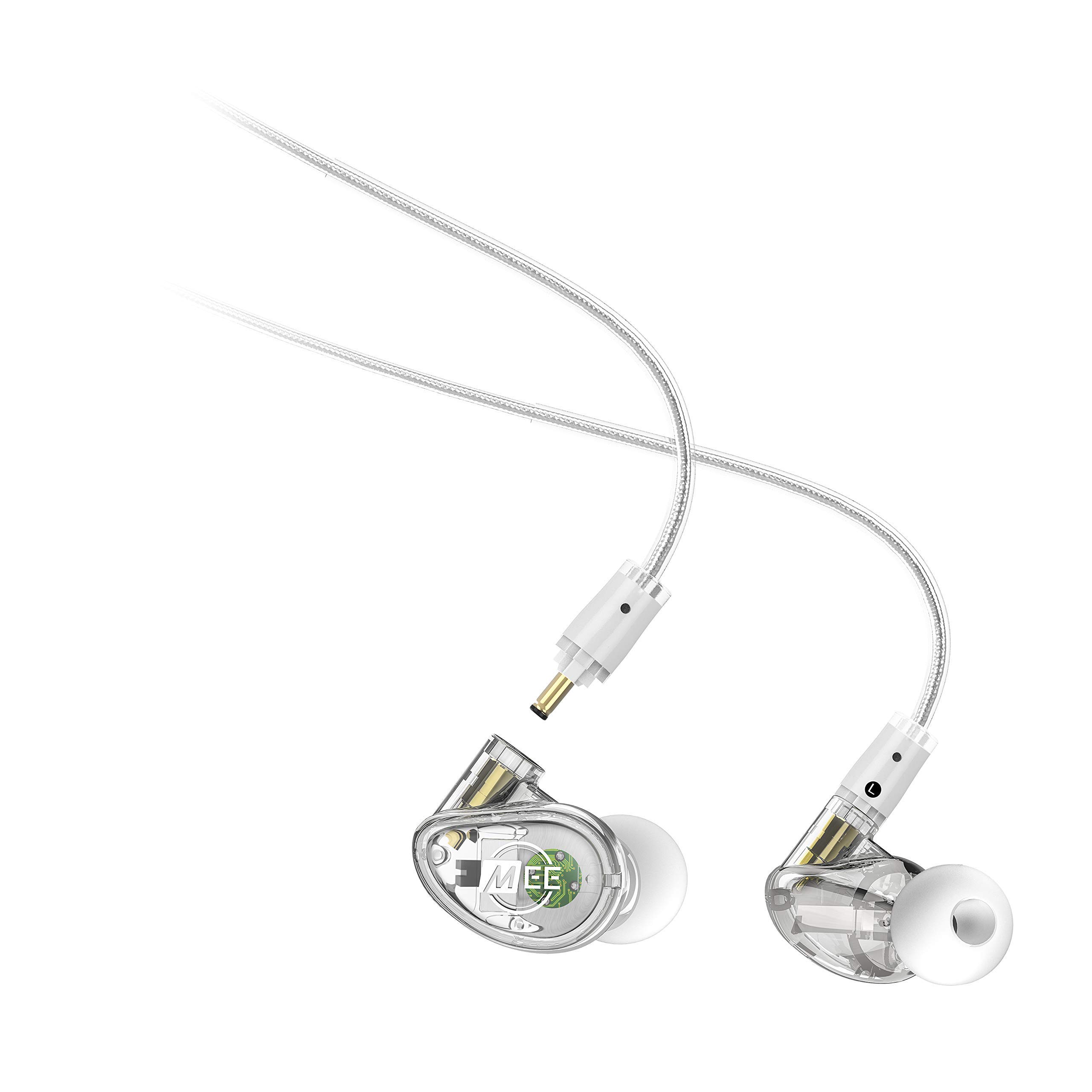 MEE Audio MX3 PRO Triple-Driver Hybrid In-Ear Monitor Headphones - Professional Musician Earphones with Enhanced Midrange, Warm Tonality & Noise Isolation - Detachable Cable Design (Transparent) - Perfect for Stage Performances, Studio Recording & Audiophile Listening