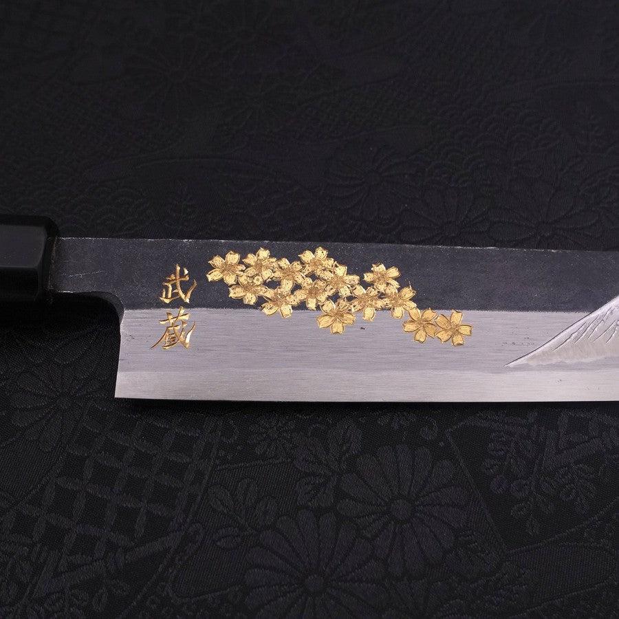 Premium Yanagiba Sushi Knife - Blue Steel #2 Kurouchi Finish with Sakura Fuji Buffalo Ebony Handle (270mm) - Perfect for Sushi Chefs & Japanese Cuisine Lovers