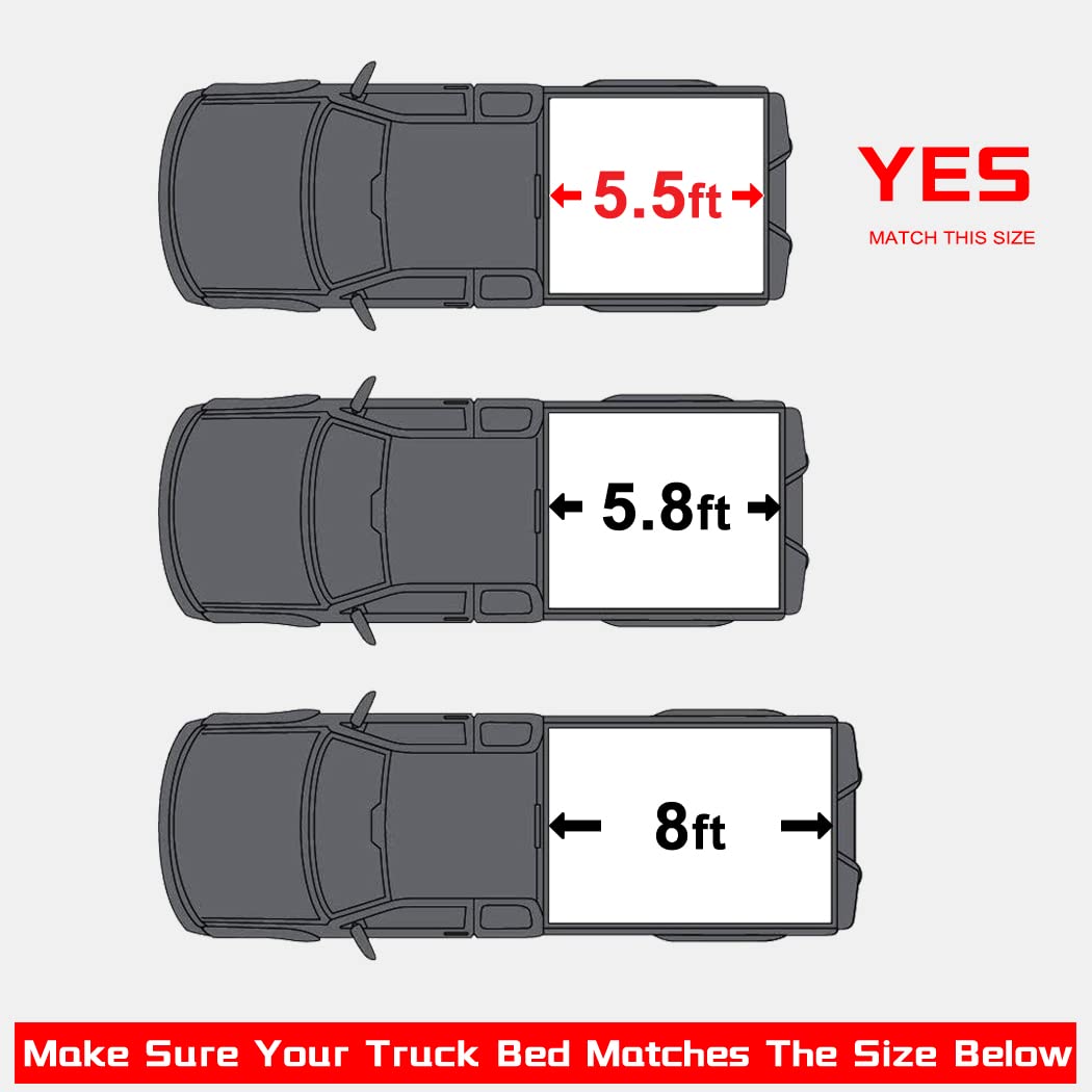 CCiyu Soft Folding Tonneau Cover for 2014-2020 Toyota Tundra 5.5FT Bed - Waterproof Truck Bed Cover Kit with Four-Fold Design | Perfect for Camping, Road Trips & Cargo Protection