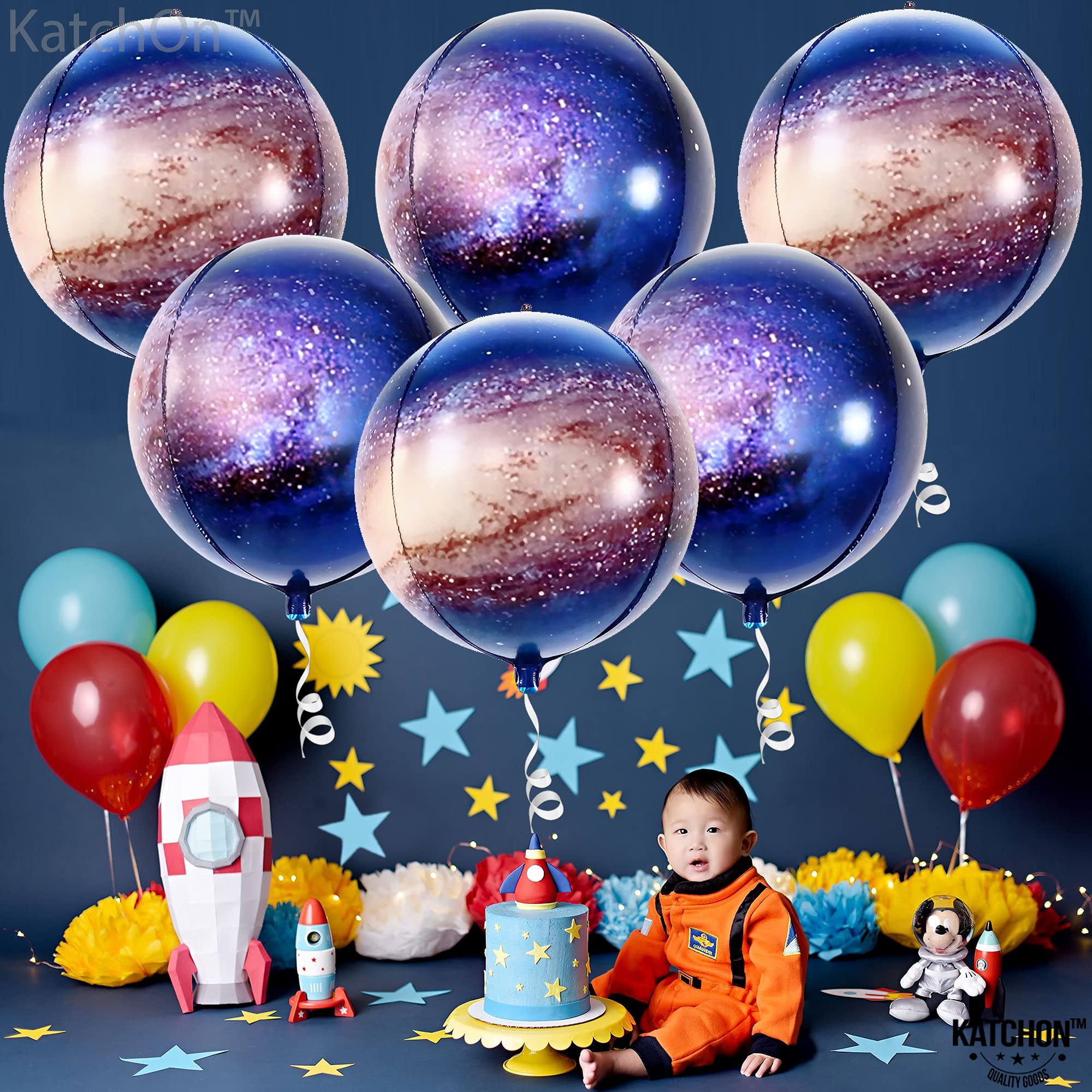 18-Piece Galaxy & Earth Balloon Set - 22 Inch Space-Themed Party Decorations for Travel, Back to School, Galaxy Parties & Classroom Decor | Perfect for Birthday, Graduation & Themed Events