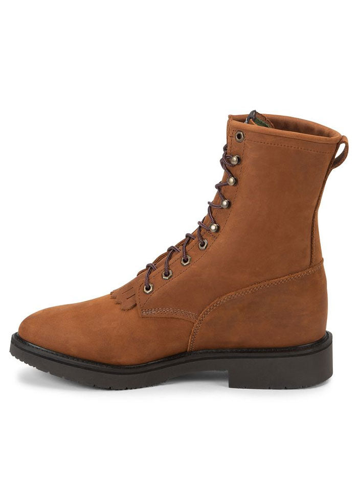 Justin 760 Men's CONDUCTOR Lace Up Work Boot - Hazel Brown - Durable Safety Shoes for Construction, Outdoor Work & Heavy Duty Jobs
