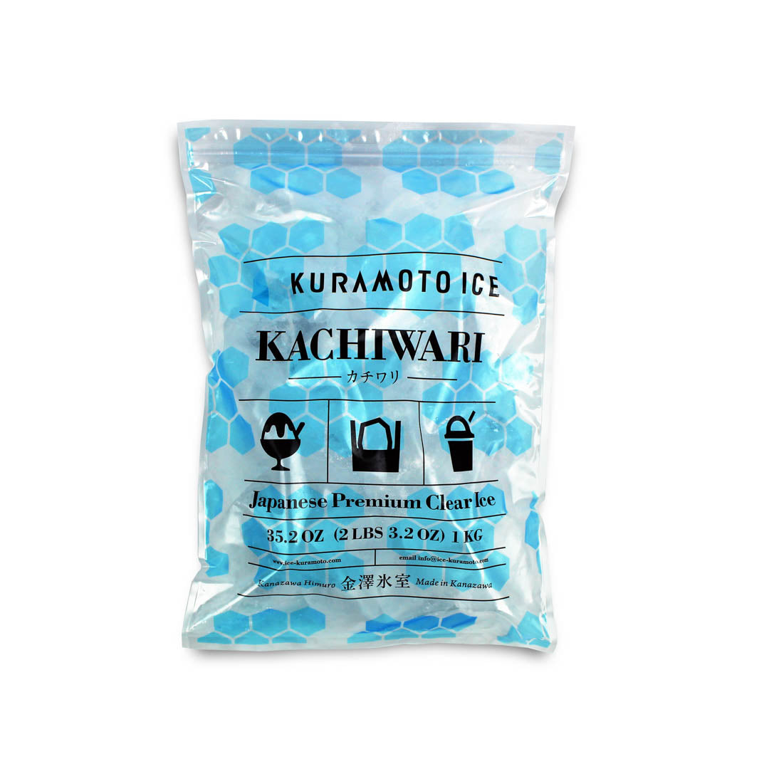 Premium Kuramoto Japanese Clear Cracked Ice Kachiwari - 2.2 lbs for Cocktails, Sushi & Japanese Cuisine - Authentic Ice Chips for Whiskey, Sake & Cold Drinks