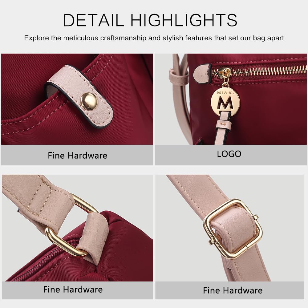 MKF Collection Women's Crossbody Bag - Nylon Pocketbook Handbag with Zipper, Shoulder Purse by Mia K | Perfect for Work, Travel & Everyday Use