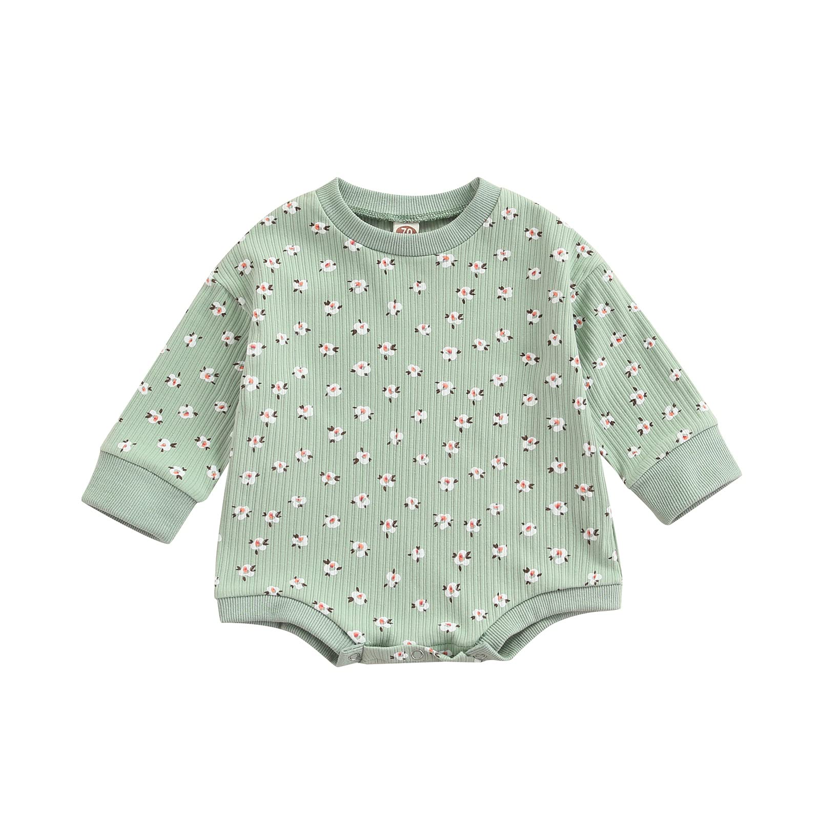 Floral Long Sleeve Baby Romper Jumpsuit - Newborn Girl Outfit for Fall & Winter | Soft Pullover Bodysuit for Infants | Perfect for Family Photos, Daily Wear & Special Occasions