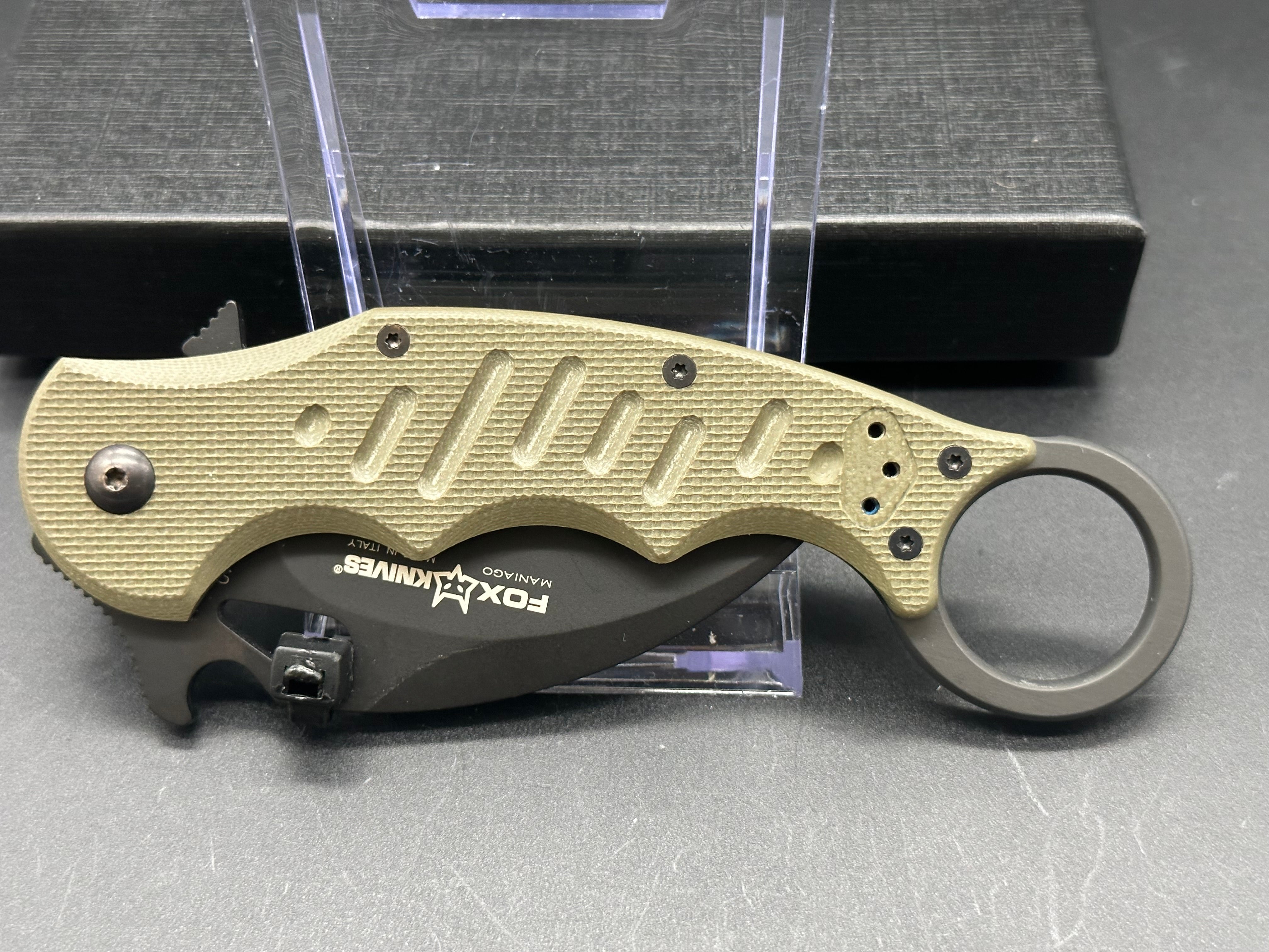 Fox Karambit Folding Knife with Wave Feature - Tactical EDC, Outdoor Survival & Self Defense Tool for Camping, Hiking & Everyday Carry