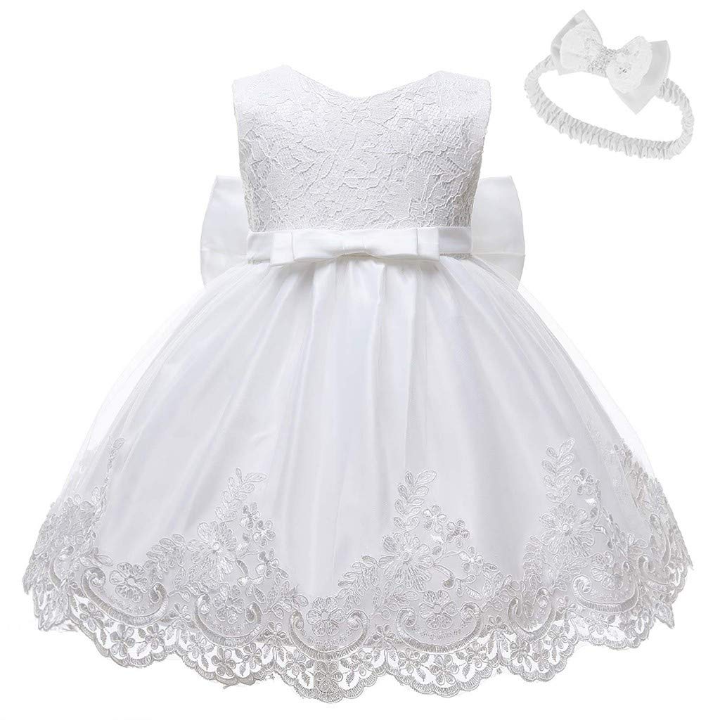 Krogubis Girls Summer Sleeveless Princess Dress - Cute White Toddler Dresses for Baby Girls | Perfect for Birthday Parties, Photo Shoots & Outdoor Play