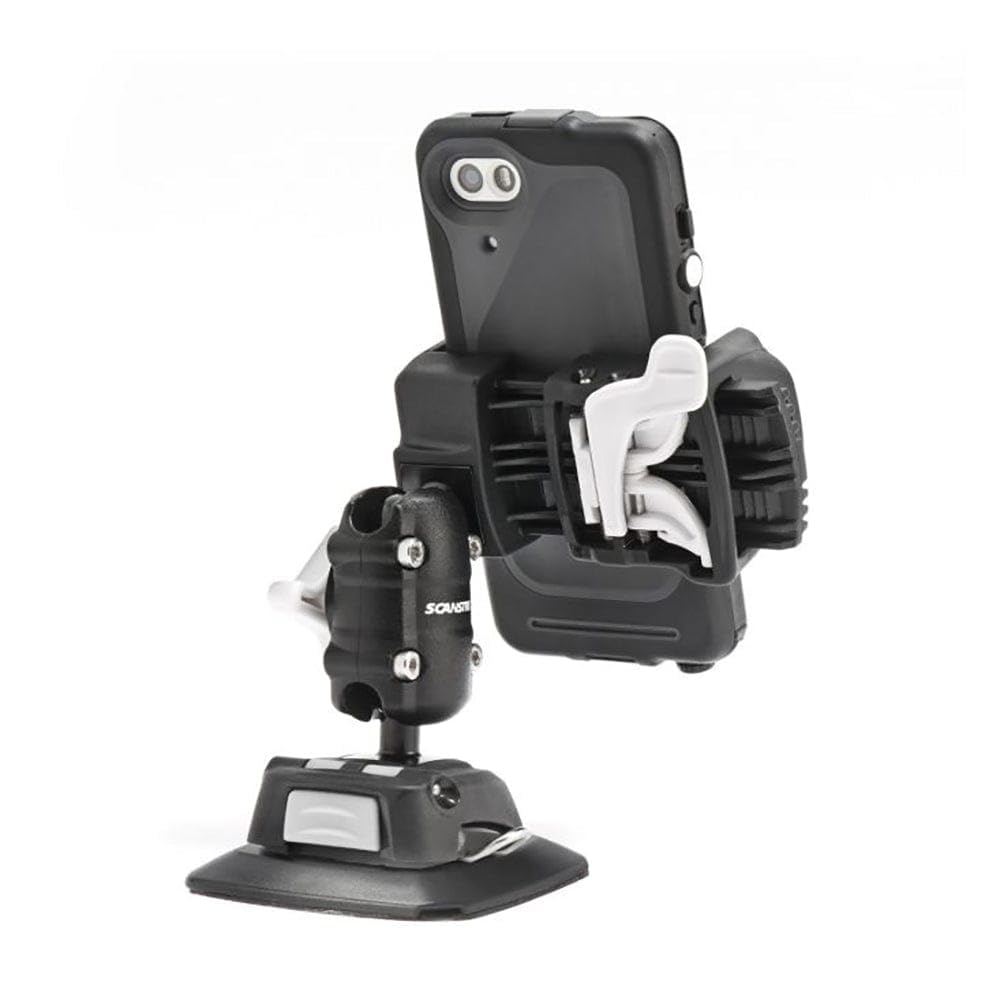 Scanstrut ROKK Mini Phone Mount Kit with Self-Adhesive Base - Universal Smartphone Holder for Car, Bike & Boat - Secure Mounting for iPhone, Samsung & More