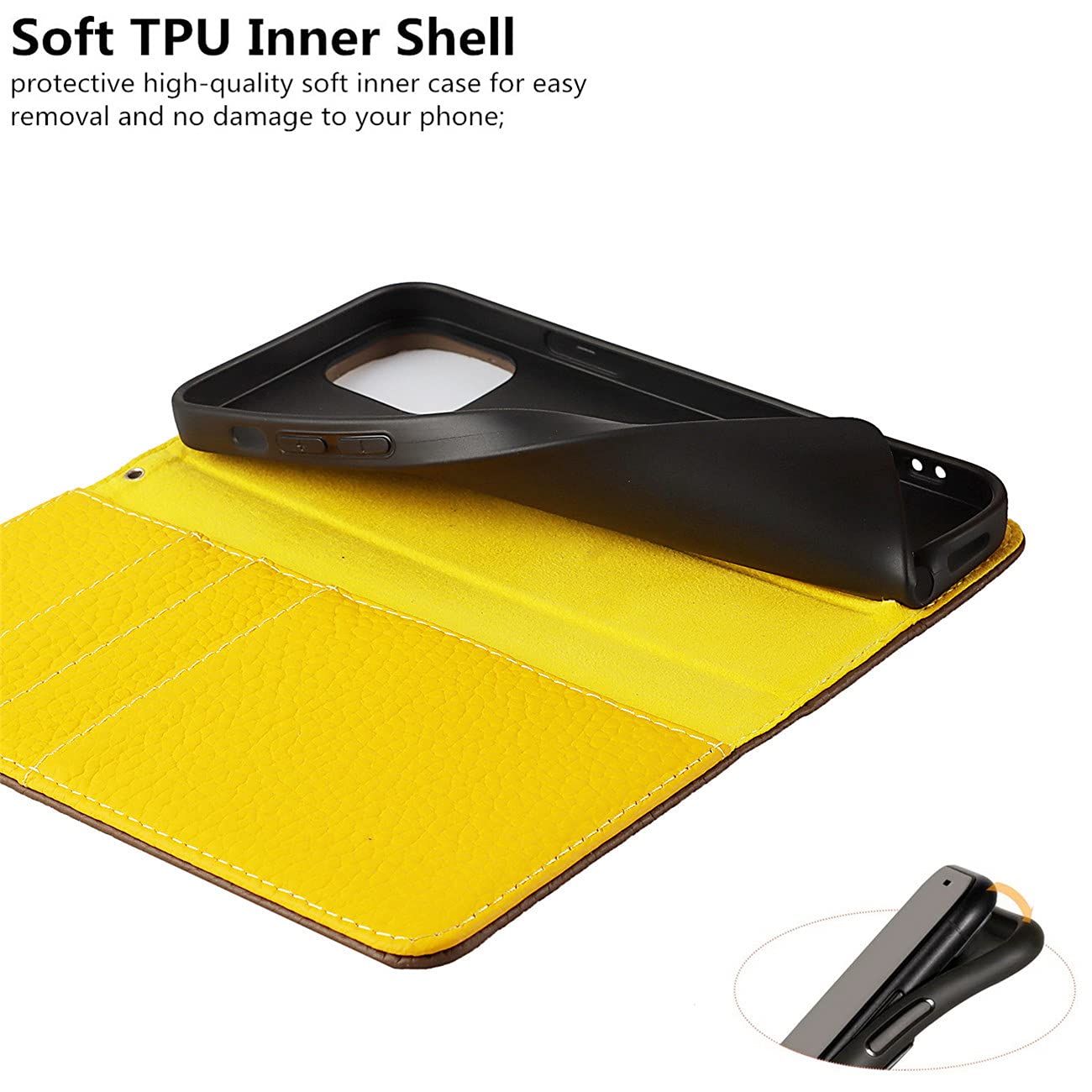 Premium Genuine Leather iPhone 13 Pro Max Wallet Case (6.7