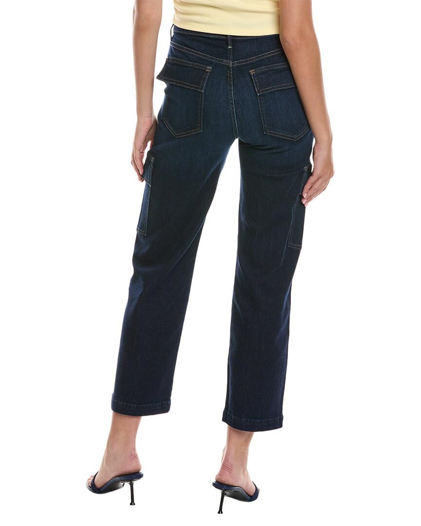 MOTHER Women's The Rambler Off Limits Cargo Ankle Jeans - High Waist Denim Pants with Pockets, Size 25, Light Blue Wash | Casual Streetwear, Weekend Outfits, Everyday Comfort Wear