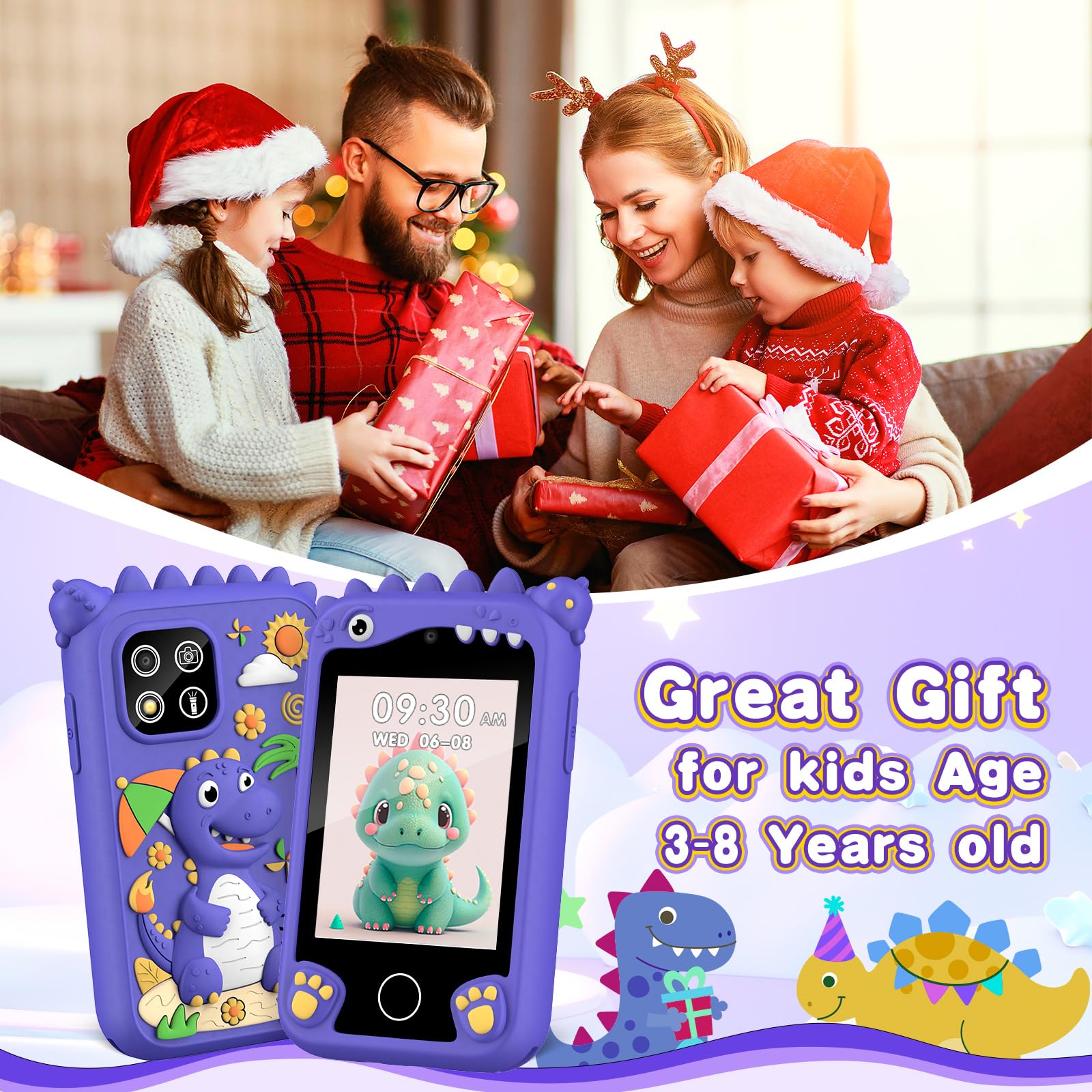 Best Kids Smart Phone Toy for Boys & Girls Ages 3-8 - Touchscreen Learning Phone with Camera, Music & Games - Perfect Birthday Gift for Toddlers & Preschoolers - Pretend Play, Early Education & Travel Entertainment