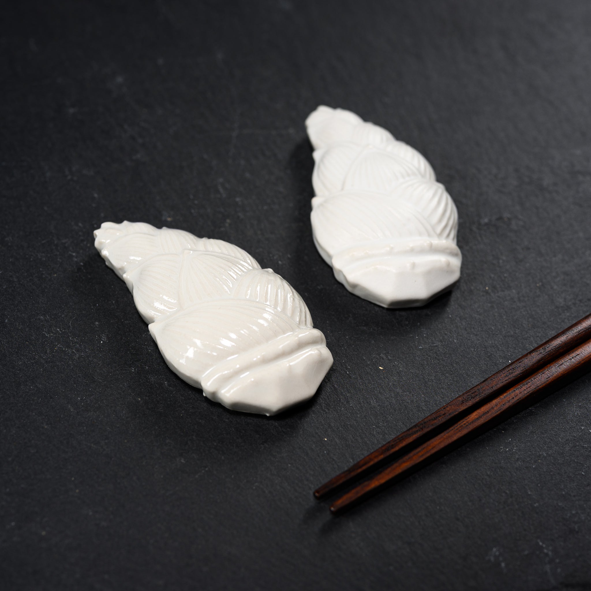 Handmade USUKIYAKI Chopstick Rest - Bamboo Shoot Design | Japanese Ceramic Tableware for Sushi, Ramen & Asian Dining | Perfect Gift for Home & Restaurant Use