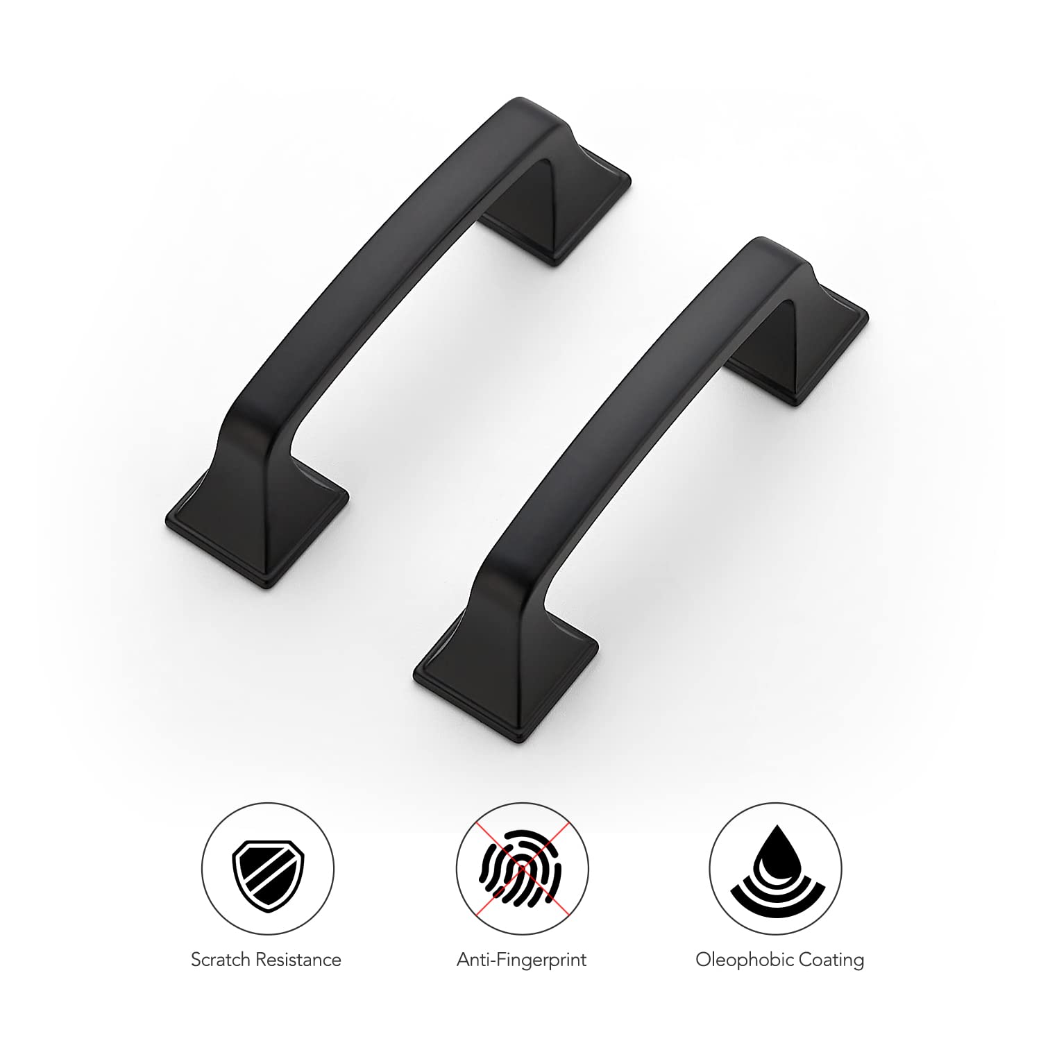 Ravinte 25 Pack 3 Inch Square Solid Cabinet Pulls - Matte Black Kitchen Cabinet Handles & Drawer Pulls - Durable Cabinet Hardware for Kitchen, Bathroom, Office & Cupboard Drawers
