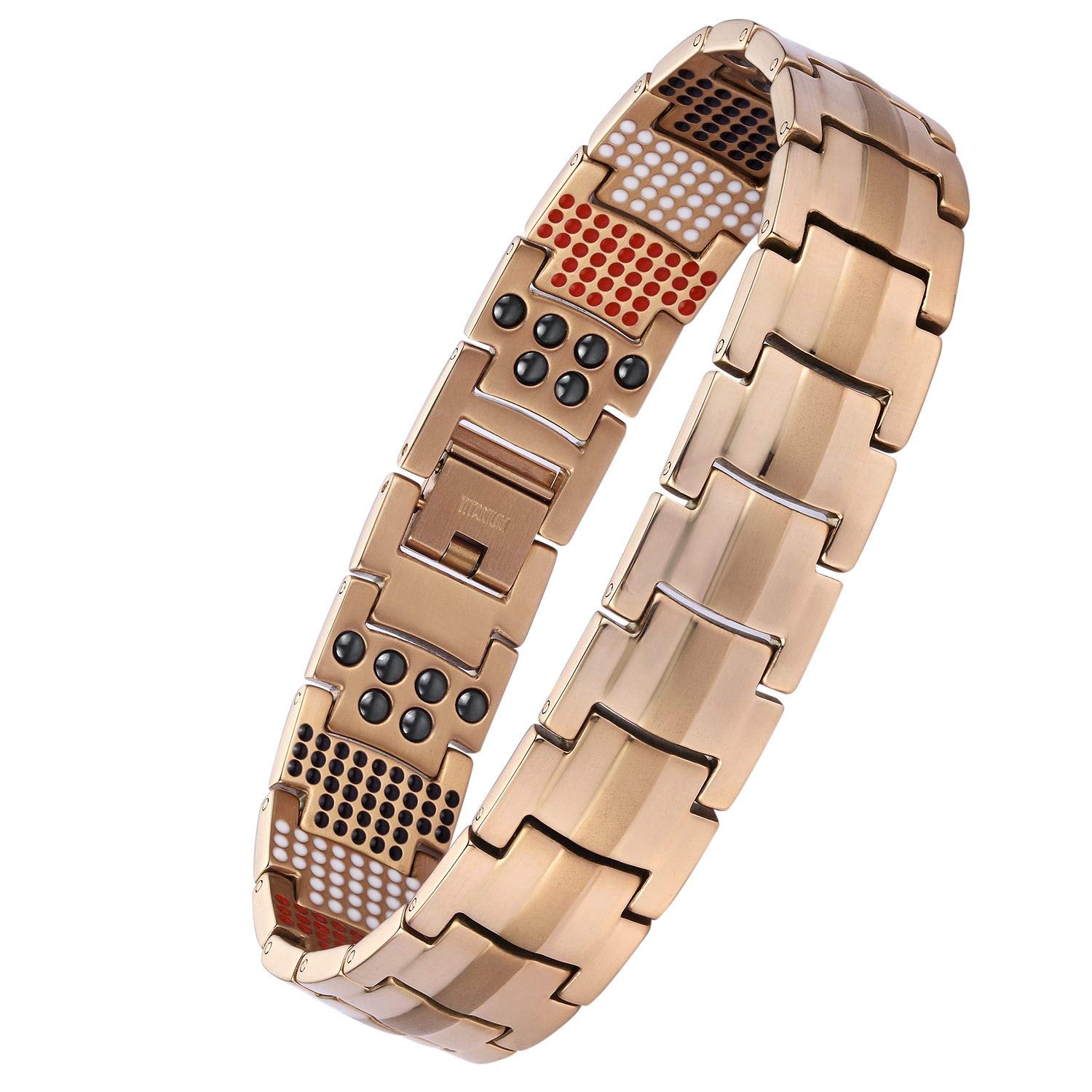 4 in 1 Negative Ion Titanium Magnetic Bracelet for Men - 591pcs Mineral Therapy Bracelet with Lymph Detox & Healing Properties | Perfect for Sports, Workouts & Everyday Wellness