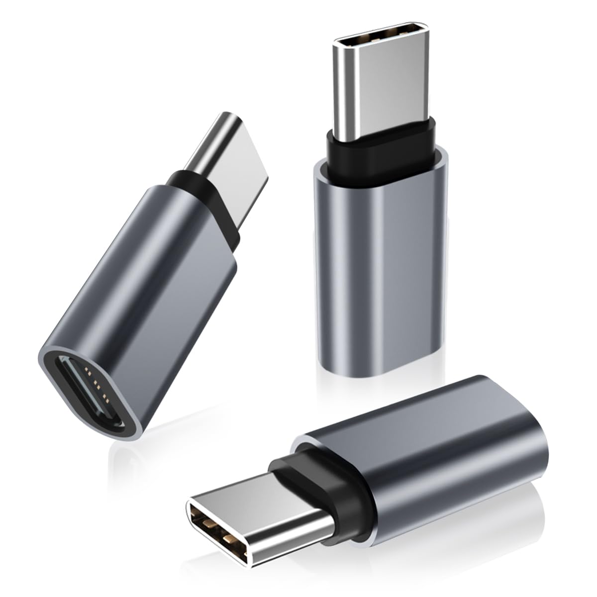 RUXELY 3-Pack USB Type C Extension Adapter - 100W PD 3.1 Gen2 Female to Male Extender, Thunderbolt 3 Compatible with MacBook, Samsung Galaxy S25/S24/S23 Ultra, iPhone - Perfect for Charging, Data Transfer & Video Output