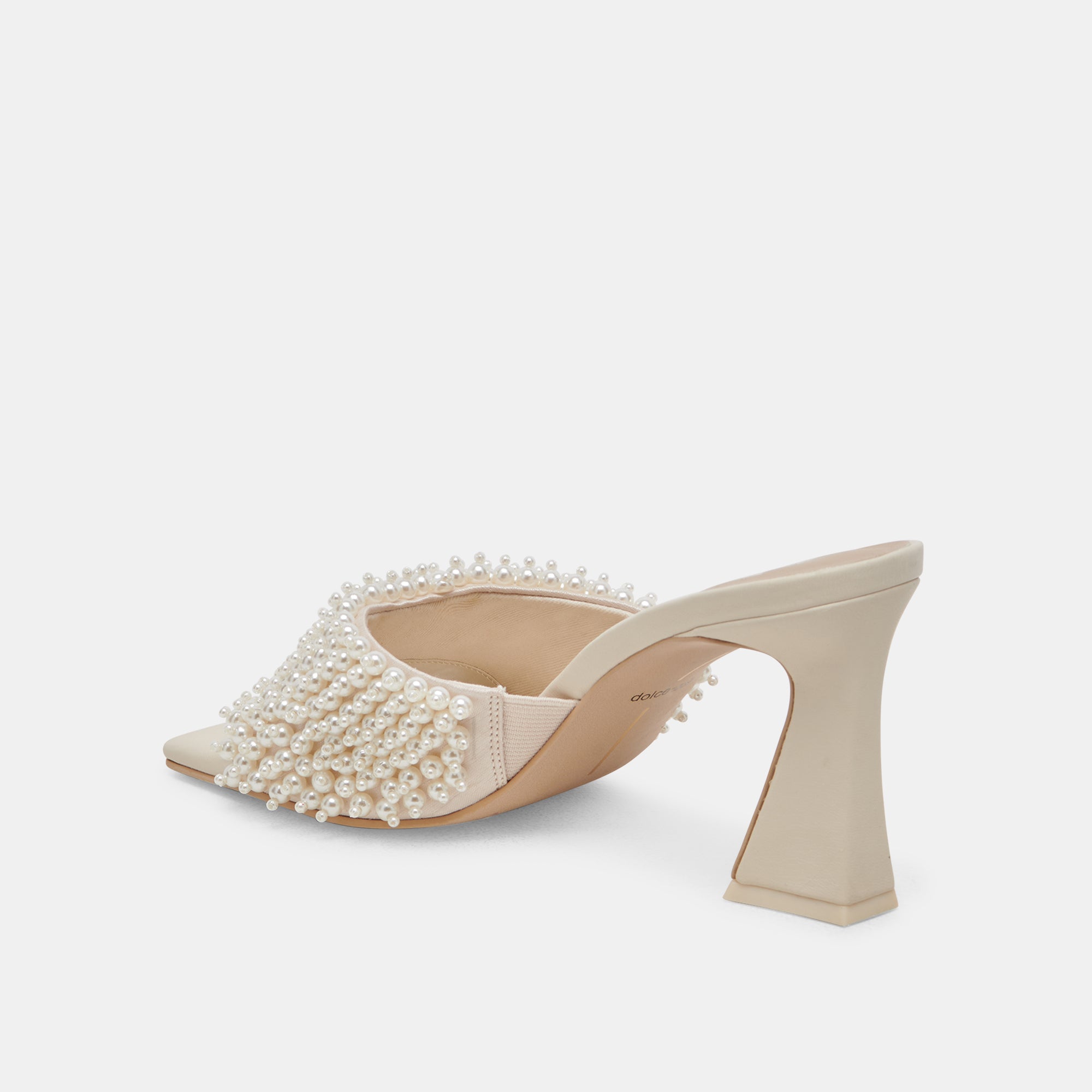 NANDY PEARL HEELS - Women's Vanilla Pearl Embellished High Heels for Weddings, Parties & Special Occasions