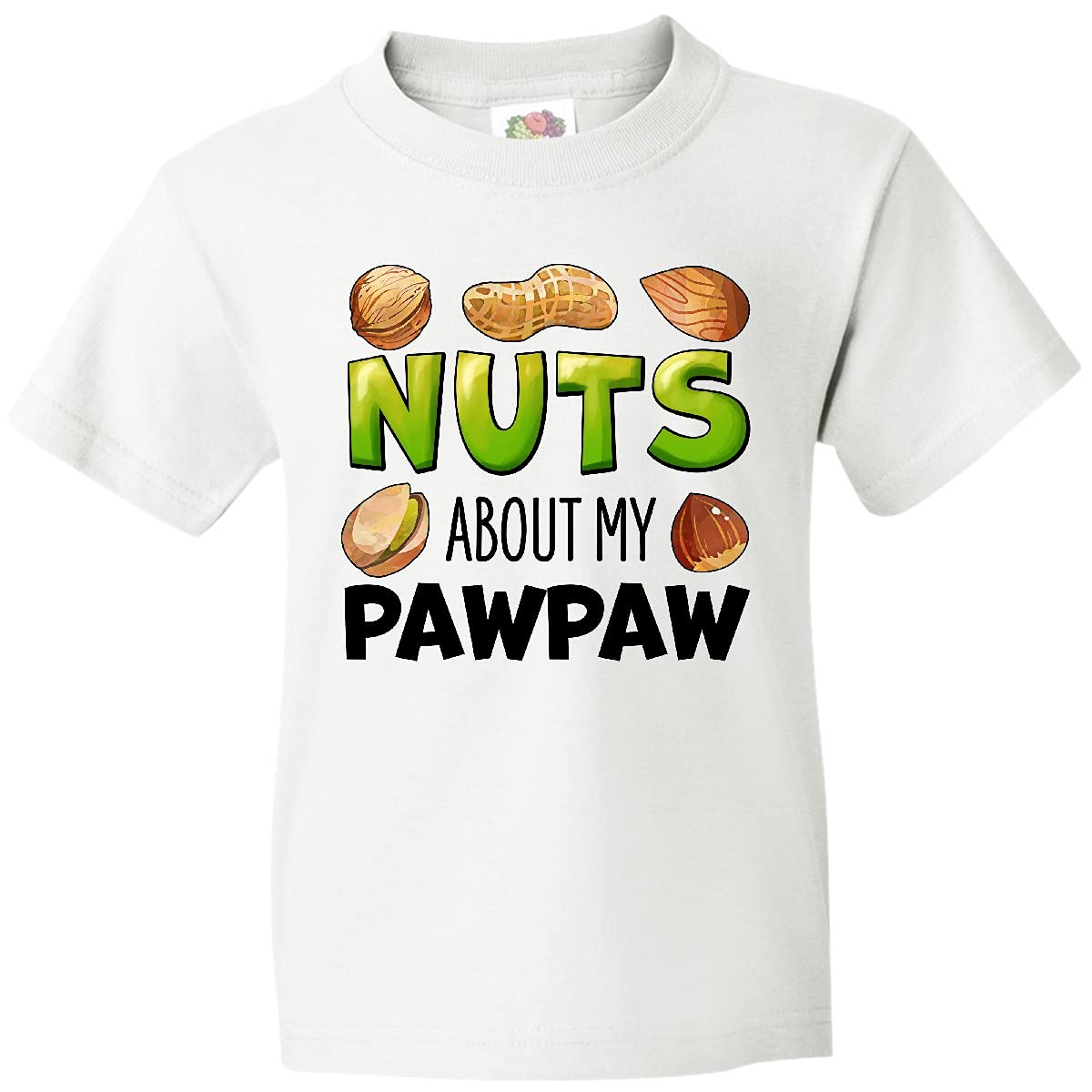 Inktastic Nuts About My Pawpaw Peanut Almond Pistachio Youth T-Shirt - Funny Graphic Tee for Kids & Grandkids - Perfect for Family Reunions, Grandparents Day & Casual Wear