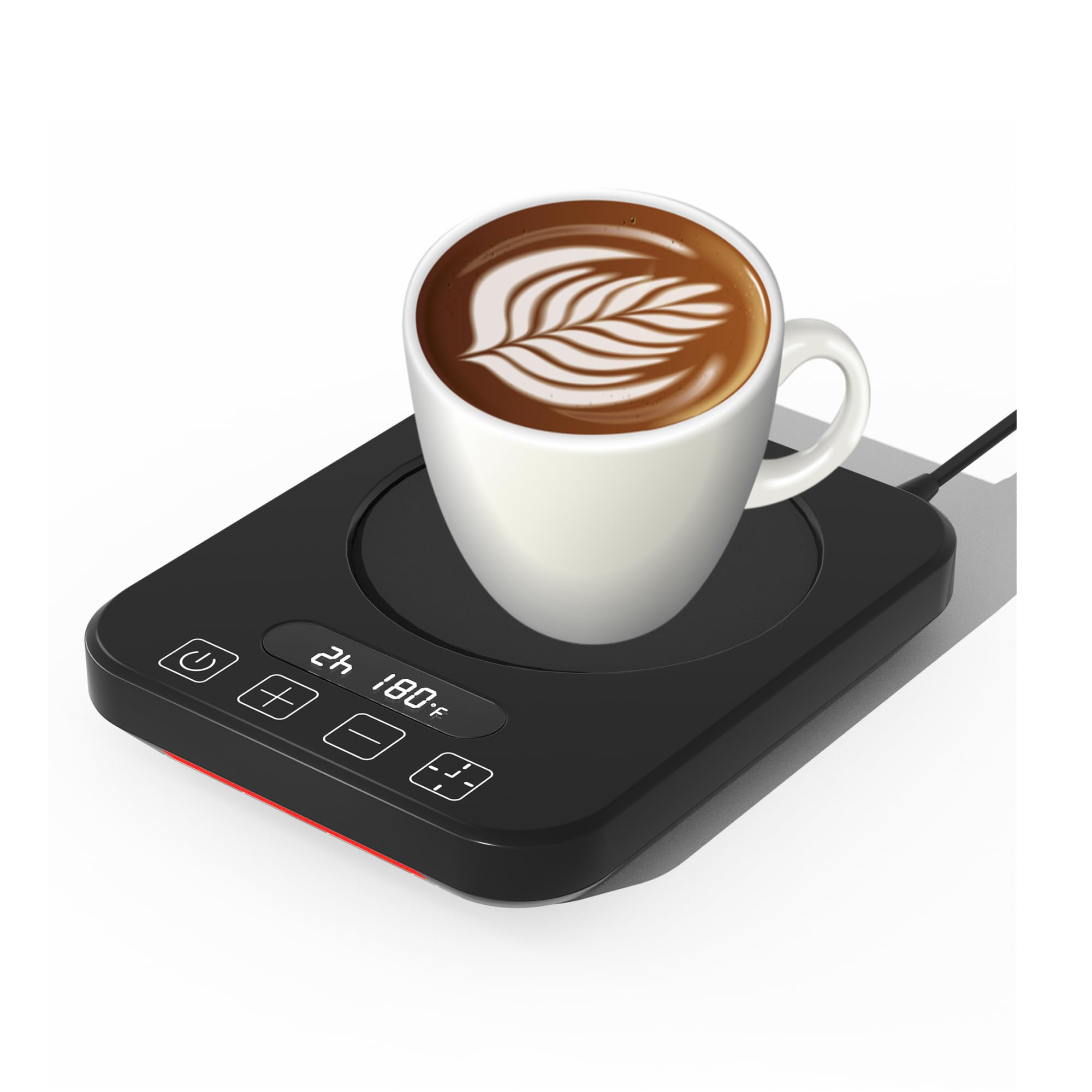 Premium Coffee Mug Warmer with 7 Temperature Settings - 8H Auto Shut Off & 12H Timer - Fast Heating Beverage Warmer for Coffee, Tea, Milk Bottles - Perfect for Office, Home & Gift Use - Black