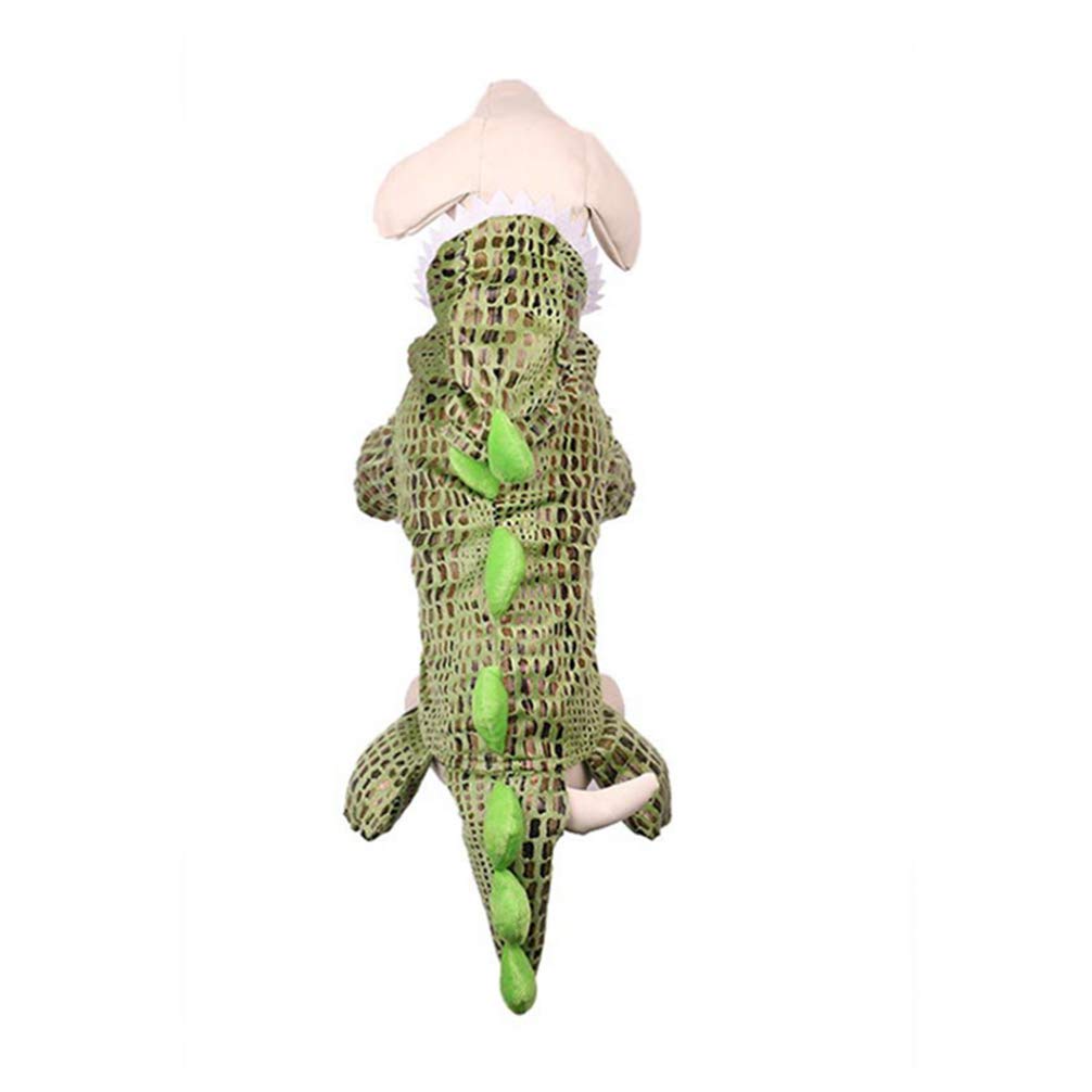 POPETPOP Halloween Dog Costume - Crocodile Puppy Outfit for Small Dogs, Size L | Pet Party Dress & Fun Photo Prop