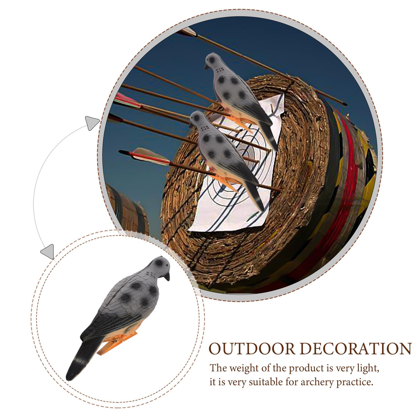 BESPORTBLE Foam Pigeon Target - Realistic Fake Dove Training Decoy for Shooting Practice | Durable & Lightweight Artificial Bird Target for Hunting, Archery, and Outdoor Sports