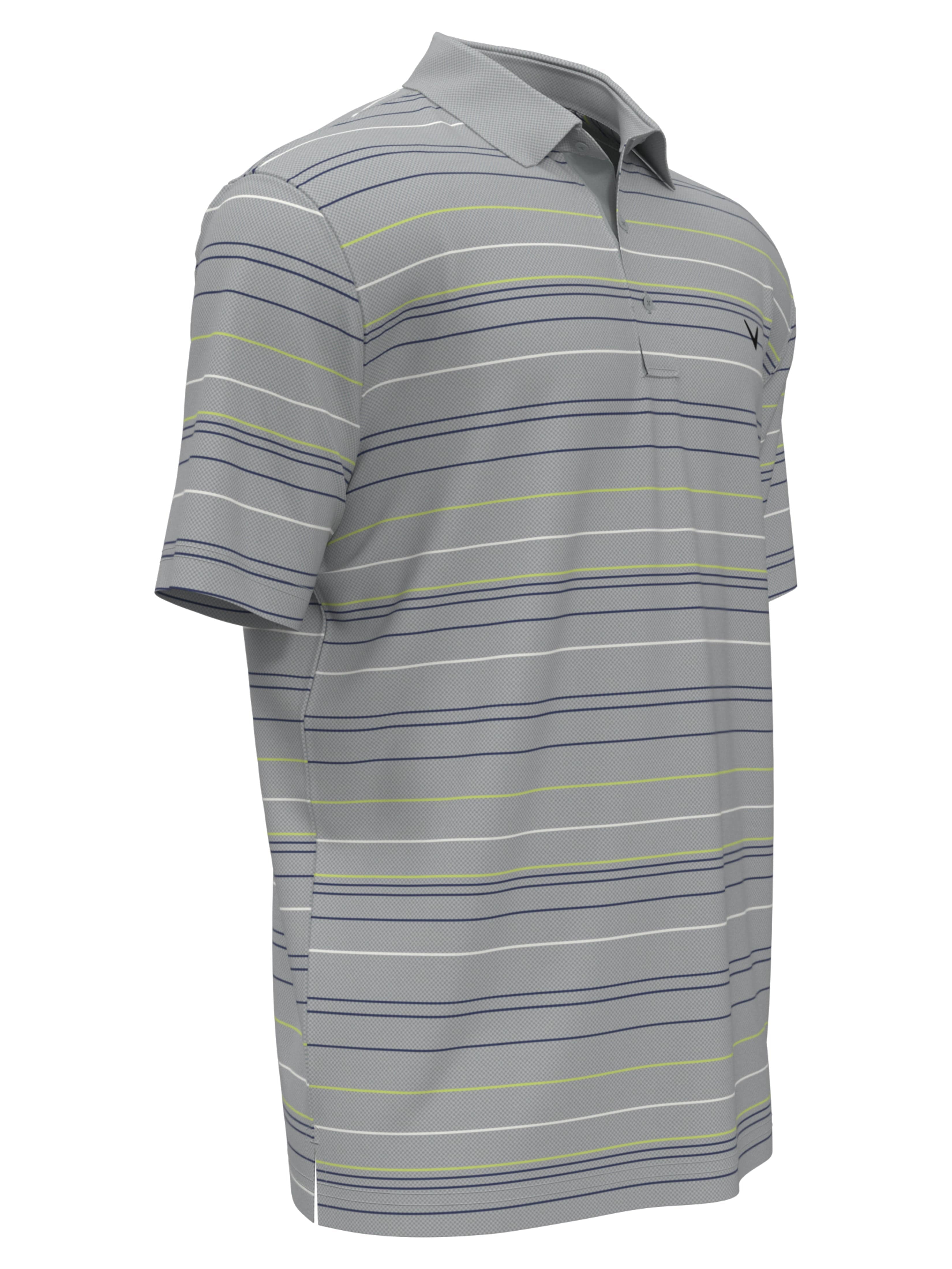 Men's Mosaic Stripe Golf Polo Shirt - Breathable Quick-Dry Performance Tee for Golf, Tennis & Casual Wear