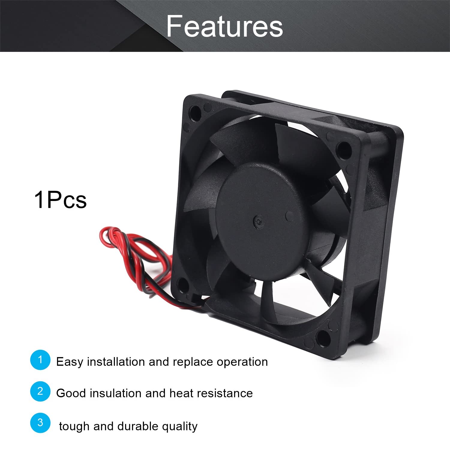 24V Brushless DC Cooling Fan 60x60x20mm - High Performance Mini Cooling Fan with Long Life Sleeve Bearing for Computer Case, PC Cooling, Electronics & DIY Projects (0.1A, 1Pcs)