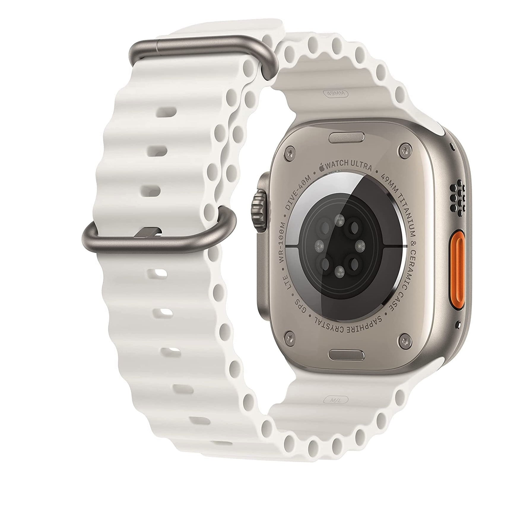 Apple Watch Ultra 49mm GPS + Cellular Titanium Smartwatch with White Ocean Band (MNH83LL/A) - Perfect for Outdoor Adventures, Fitness Tracking & Daily Wear