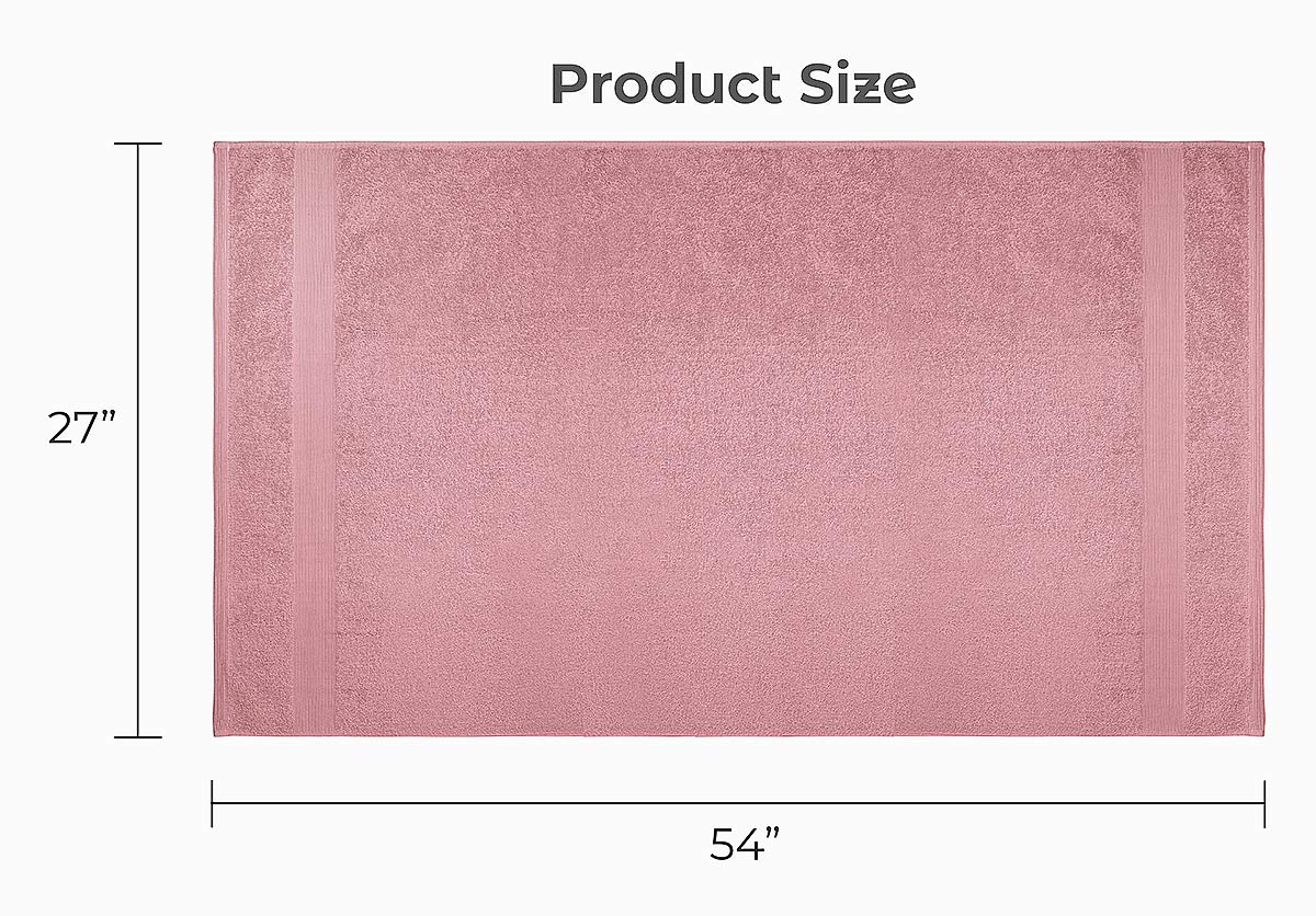 Softolle 100% Cotton Luxury Bath Towels Set of 4 - Ultra Soft & Highly Absorbent 27x54 Inch Bathroom Towels - Eco-Friendly, Plush & Quick-Drying for Spa, Hotel & Home Use (Pink)