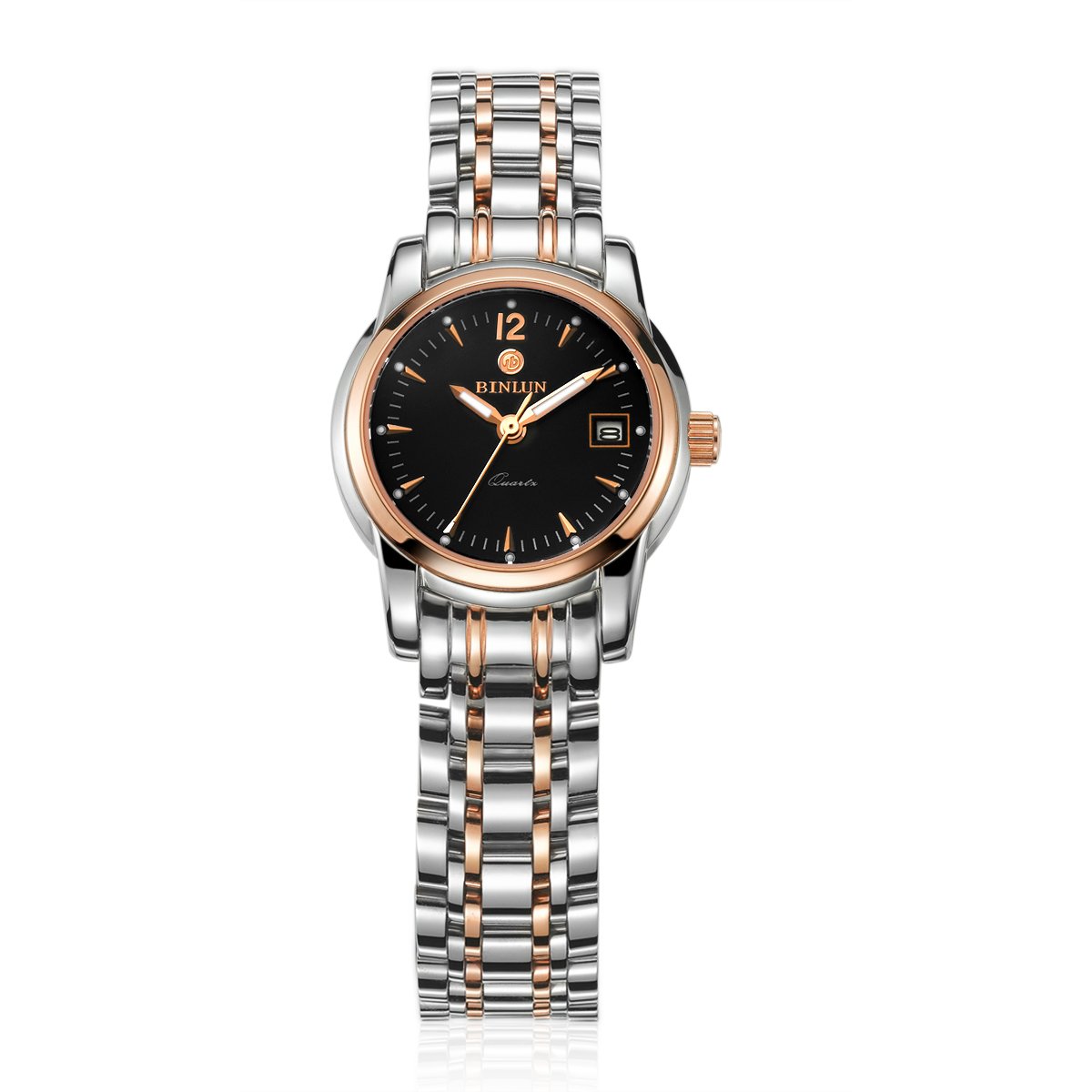 BINLUN Men's Women's Watch - Japanese Quartz Movement, Stainless Steel Case, Waterproof Wristwatch for Everyday Wear, Business & Outdoor Activities