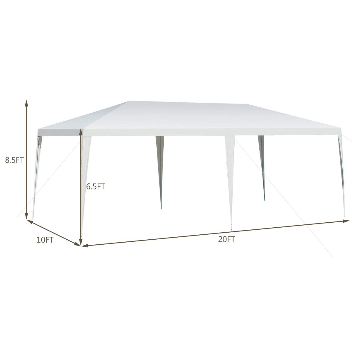 ARLIME Outdoor Awning Tent - Large Gazebo Canopy with Sturdy Steel Frame, Easy Setup Sun Shade Shelter for Patio, Backyard, Camping & Commercial Use | Lightweight & Portable Rain Protection for Parties, Picnics, Beach & Events
