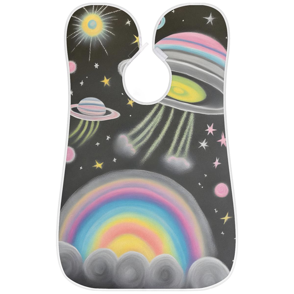 Rainbow Planet Pattern Beard Shaving Bib for Men - Waterproof Hair Dye Apron & Makeup Cape for Women - Salon & Barber Accessories - Perfect for Home Grooming, Hair Cutting, Beard Trimming & Sink Cleaning - Great Gift for Stylists & Barbers