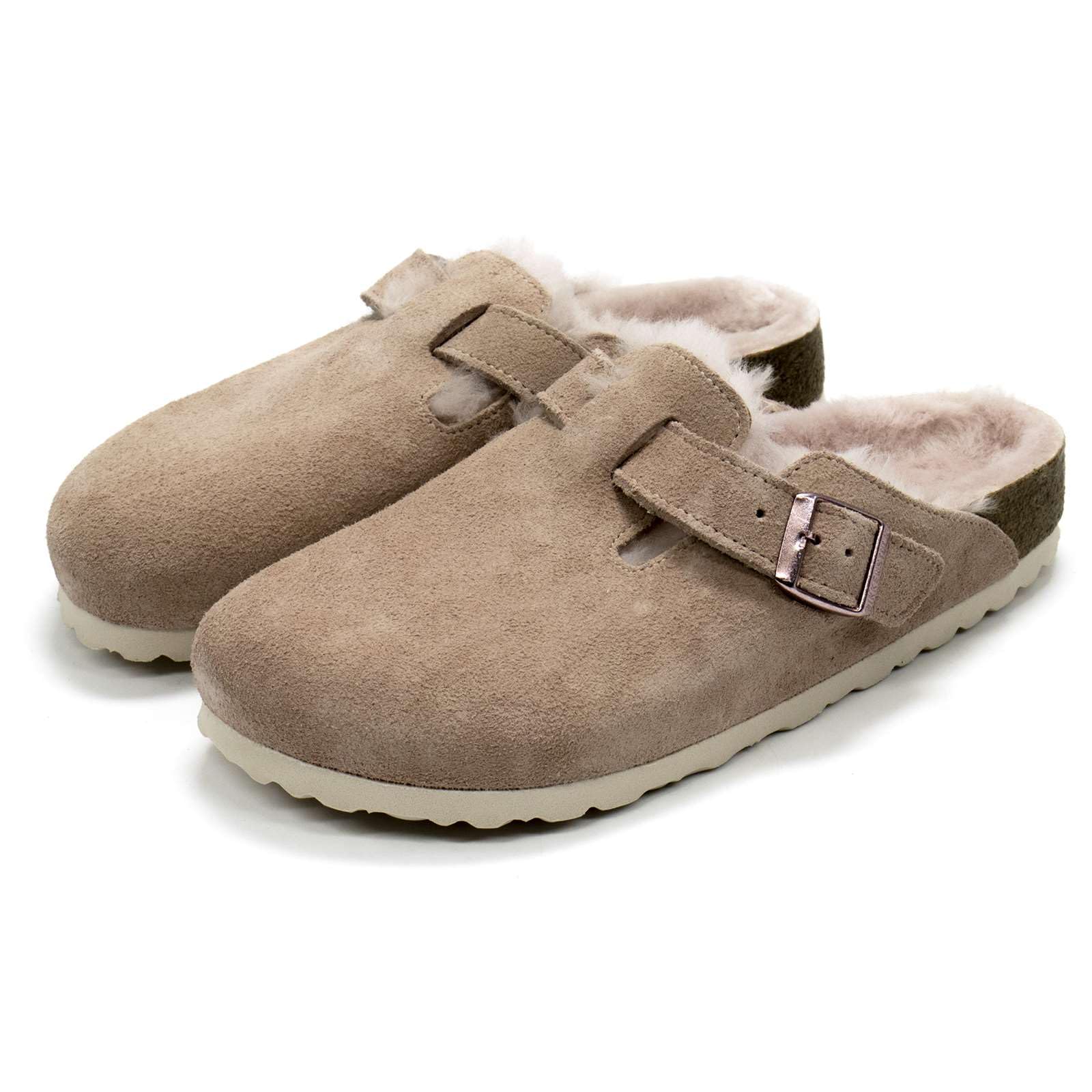 Birkenstock Women's Boston Shearling Clogs - Light Rose Size 42N | Comfortable House Shoes for Relaxing at Home & Casual Wear