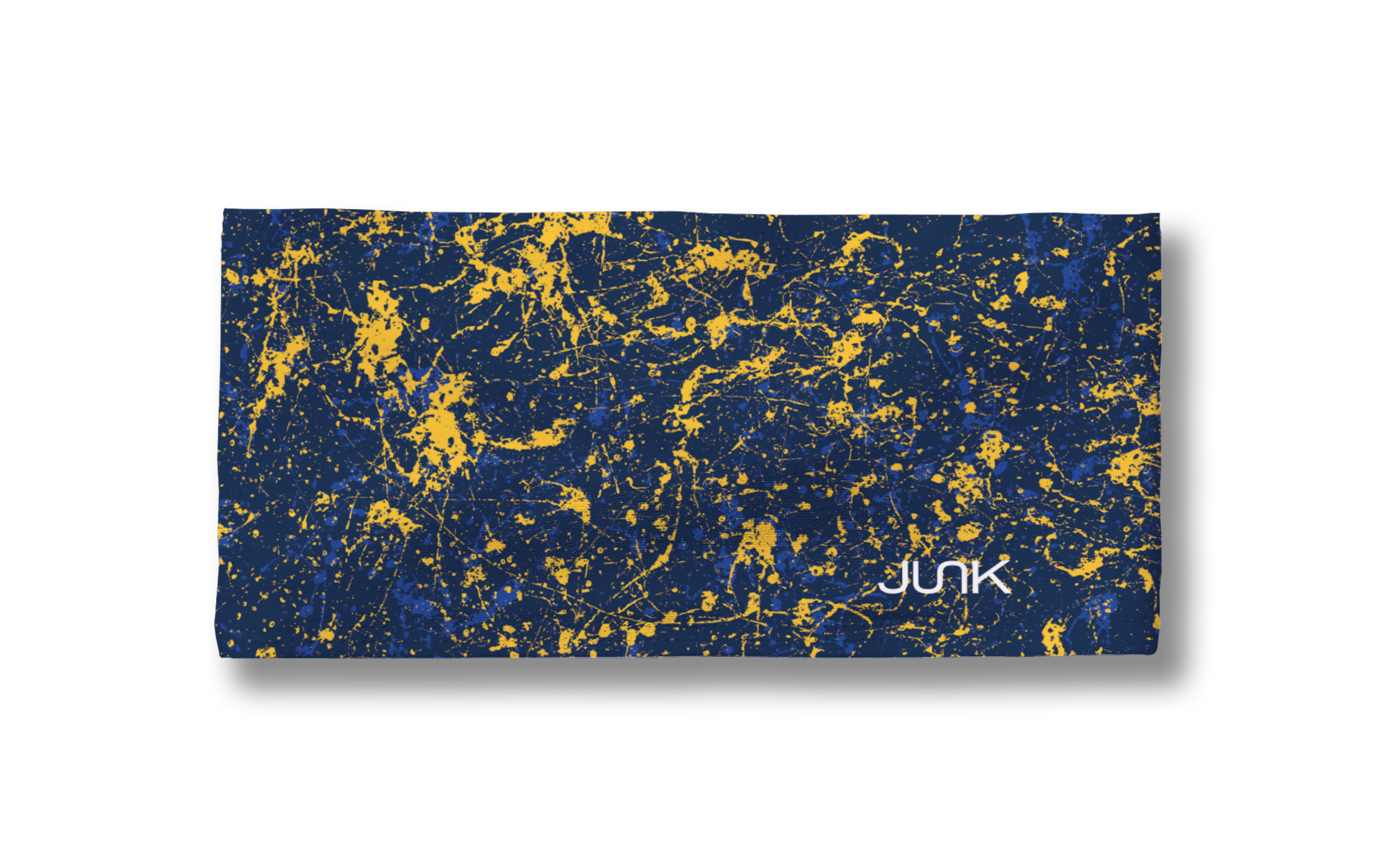 Big Bang Lite Headband - Navy, Yellow & Blue Splatter Design - Perfect for Running, Yoga & Workouts