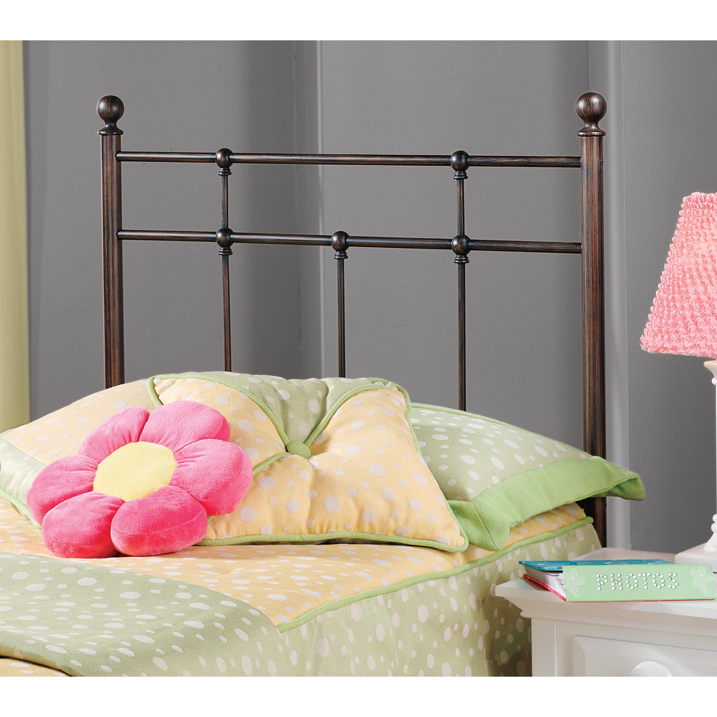 Hillsdale Furniture Providence Twin Headboard with Bed Frame in Antique Bronze - Perfect for Kids' Bedrooms, Guest Rooms & Small Spaces