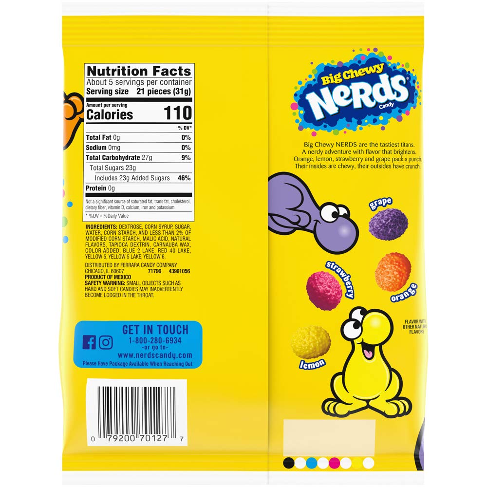 Nerds Big Chewy Candy - 6 Ounce (Pack of 12) | Bulk Sour & Sweet Candy for Parties, Halloween Treats & Movie Night Snacks