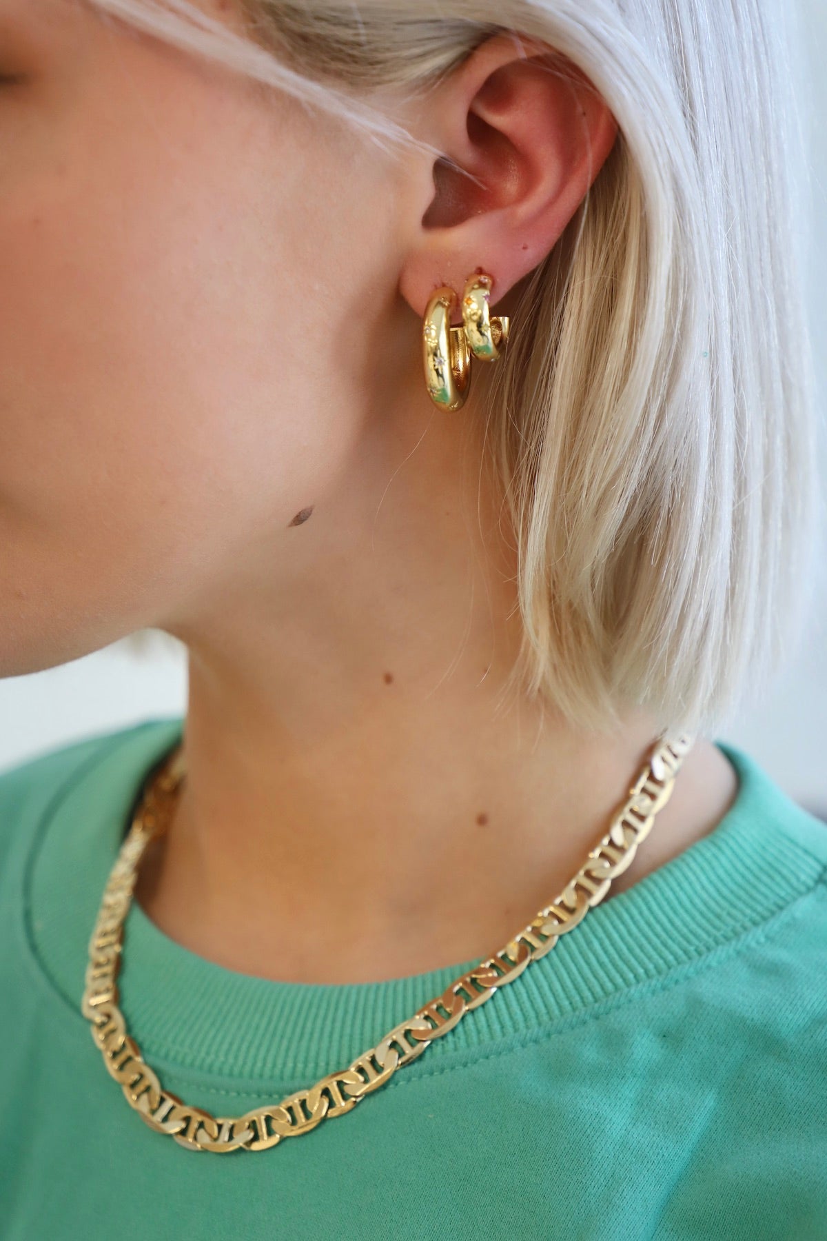 Penny CZ Star Hoop Earrings - Sparkling Cubic Zirconia Stud Earrings for Women, Perfect for Parties, Weddings & Everyday Wear