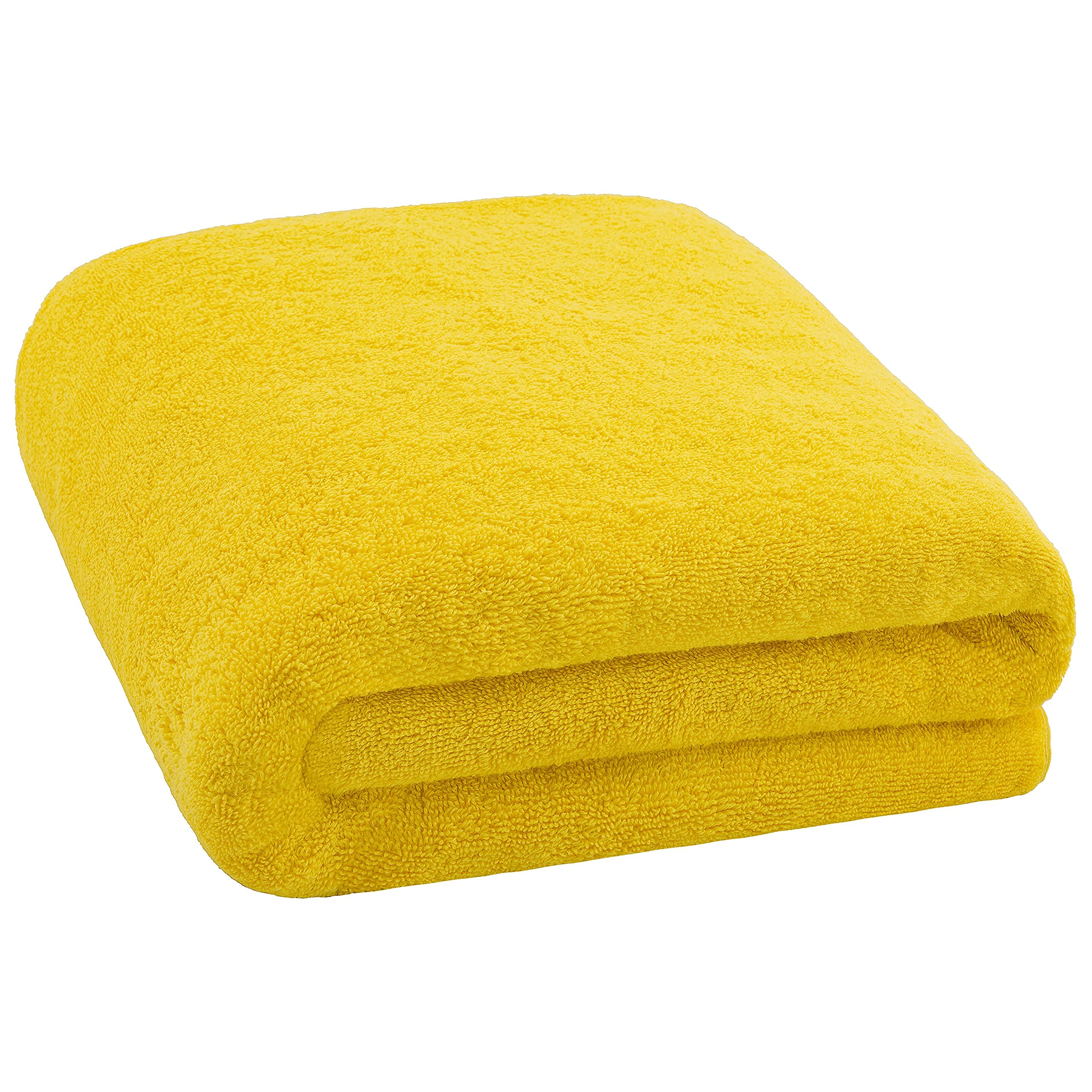 100% Cotton Oversized Bath Sheet 40x80 - Extra Large Turkish Bath Towel for Bathroom, Spa & Pool | Soft & Absorbent Yellow Bathsheet for Luxury Home & Hotel Use