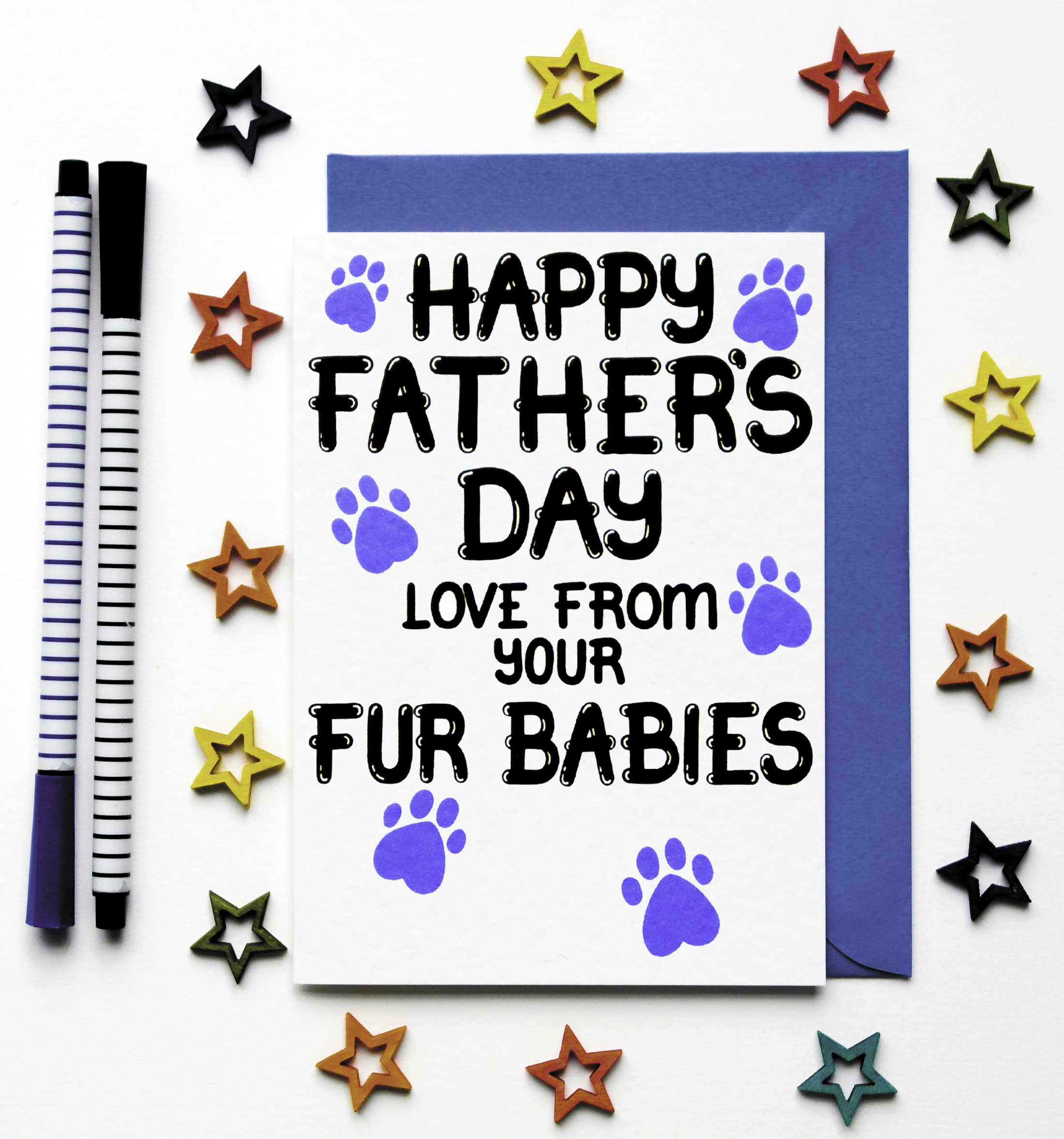 Personalized Fathers Day Card From Fur Babies - Cute Dog & Cat Dad Gift, Grandpa Card - Perfect for Pet Lovers & Animal Dads Celebration
