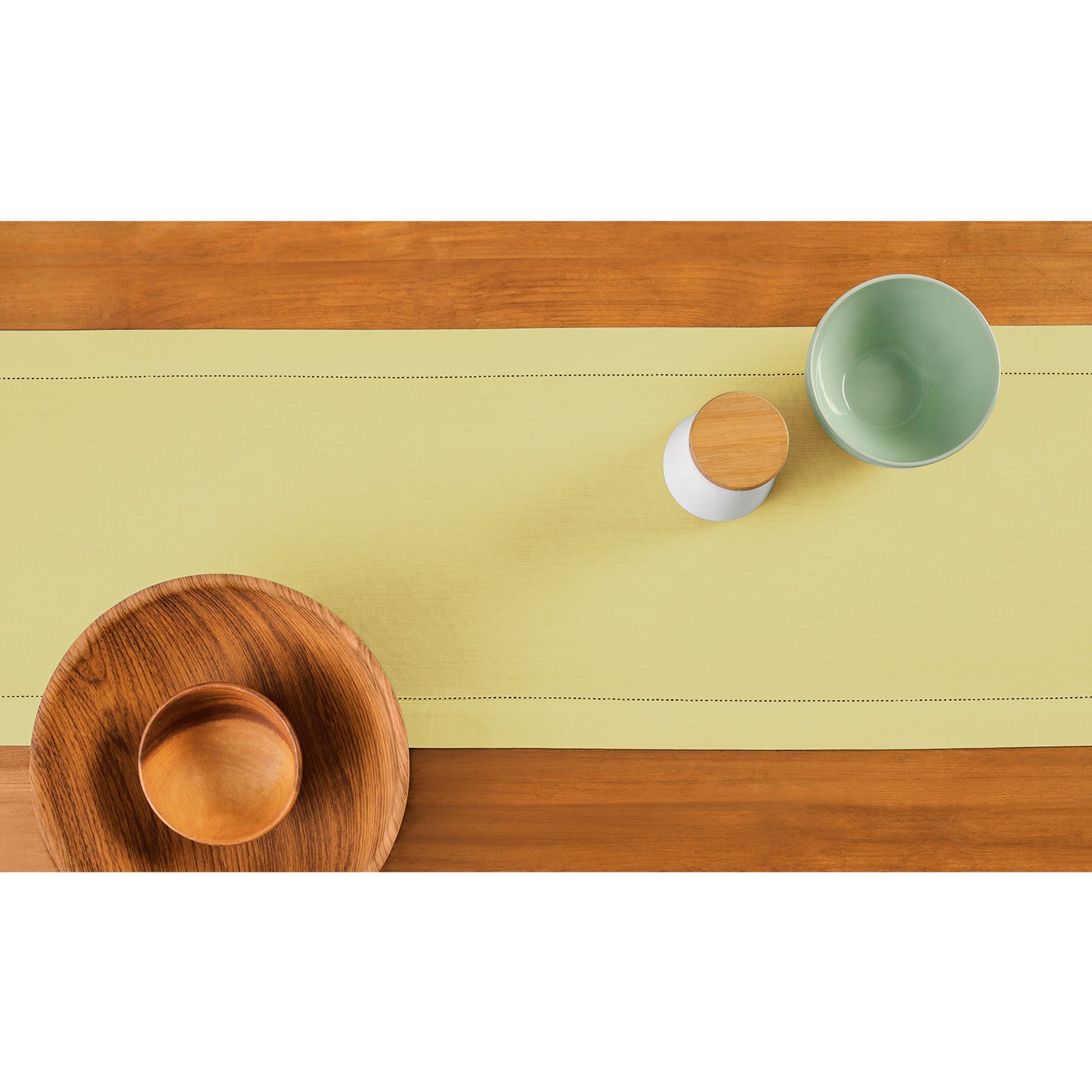 Premium Cotton Linen Hemstitch Table Runner - Elegant Dining Table Decor for Weddings, Parties & Home Decor
