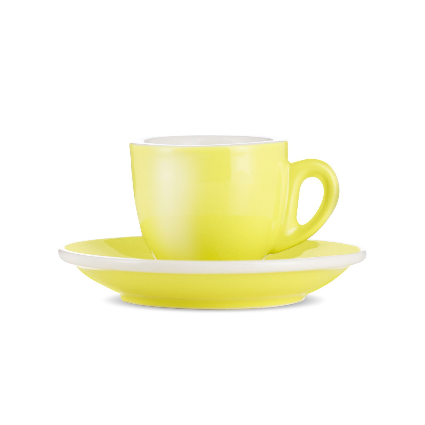 Premium Porcelain Espresso Cup & Saucer Set - 2oz/70ml Capacity, Vibrant Yellow - Perfect for Home Baristas, Coffee Shops & Italian-Style Espresso Brewing