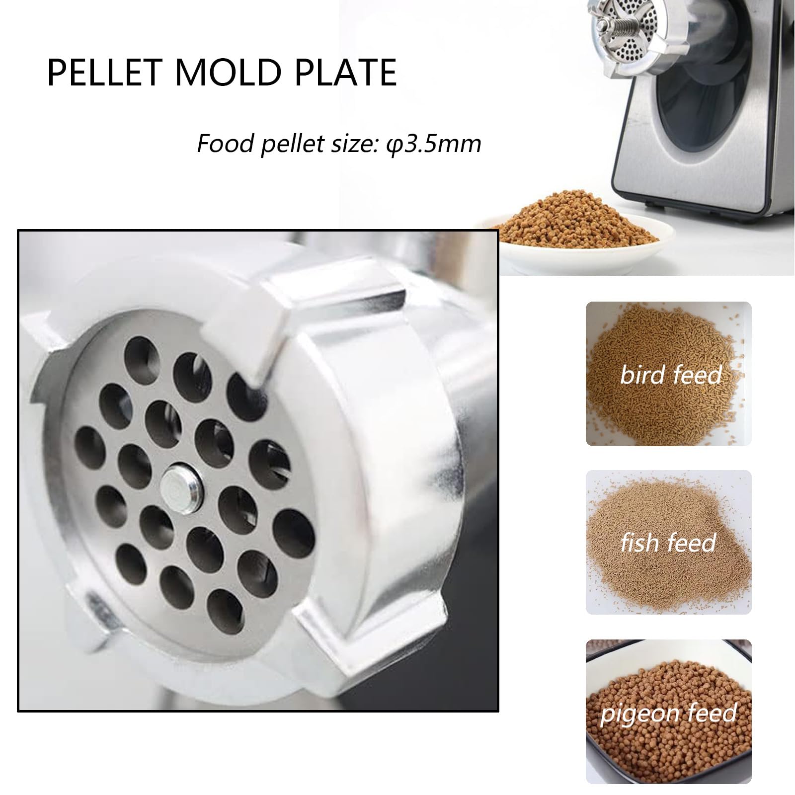 220V Electric Animal Feed Pellet Machine - 3.5MM Feed Granulator for Birds, Fish & Cats | Small Farm & Home Use | DIY Pet Food & Livestock Feed Maker | Perfect for Homemade Pet Treats & Backyard Farming