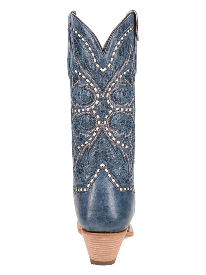Dan Post DP7019 Women's MESA Snip Toe Leather Boots in Blue - Stylish Cowgirl Boots for Western Fashion, Country Dancing & Everyday Wear