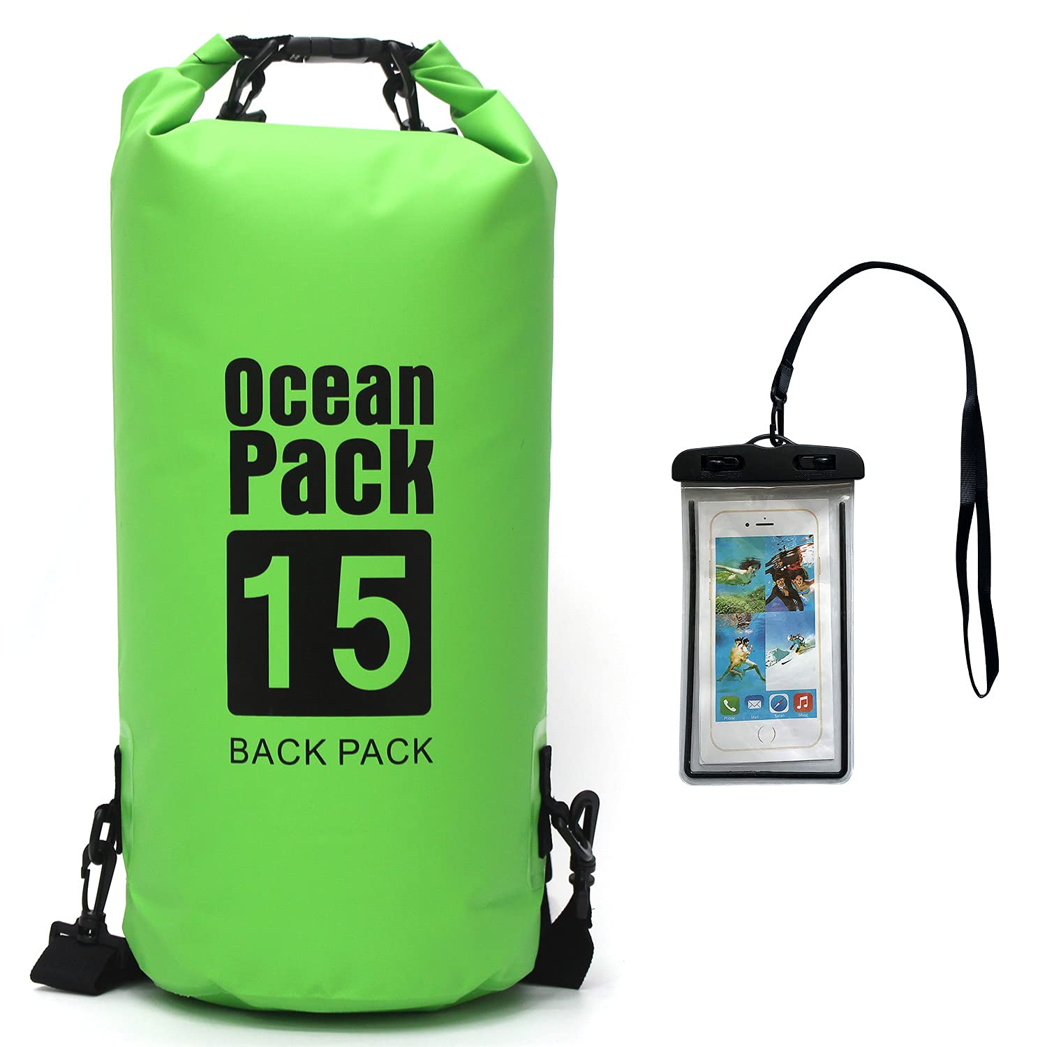 Waterproof Dry Bag with Phone Case - 2L to 30L Floating Lightweight Dry Sack for Kayaking, Rafting, Boating, Swimming | Camping, Hiking, Beach & Fishing Gear | Protect Electronics in Water Sports & Outdoor Adventures