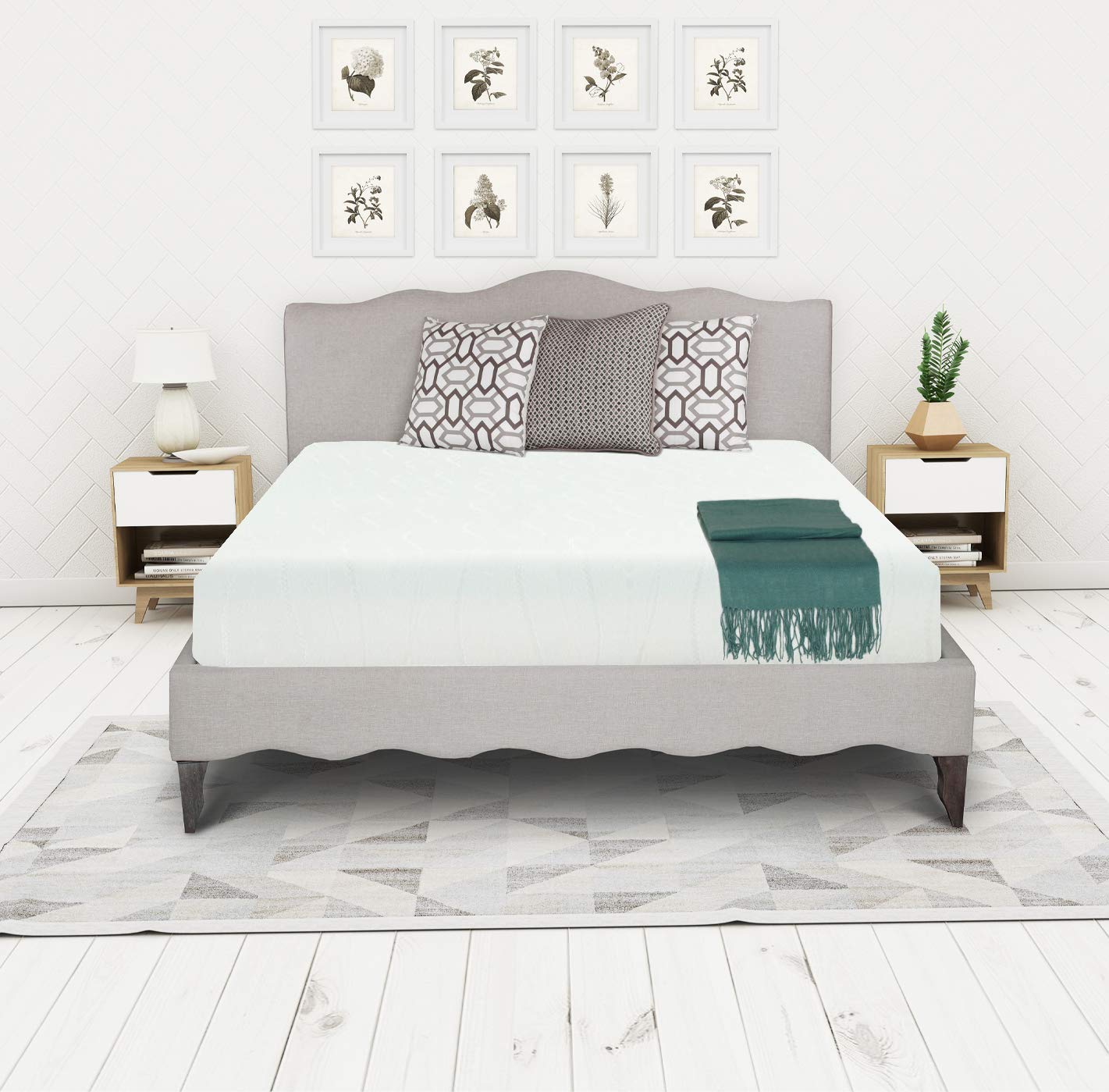 Irvine Home Collection 1500 Thread Count King Size White Bed Mattress - Premium Soft & Breathable for Ultimate Comfort in Master Bedroom or Guest Room